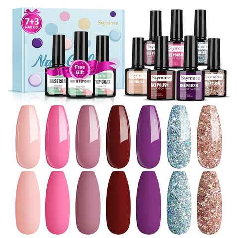 Skymore UV-Nagellack-Set Nailgel, Nagelgel, 10-tlg., Glänzende oder matte Nägel wie aus dem Nagelstudio