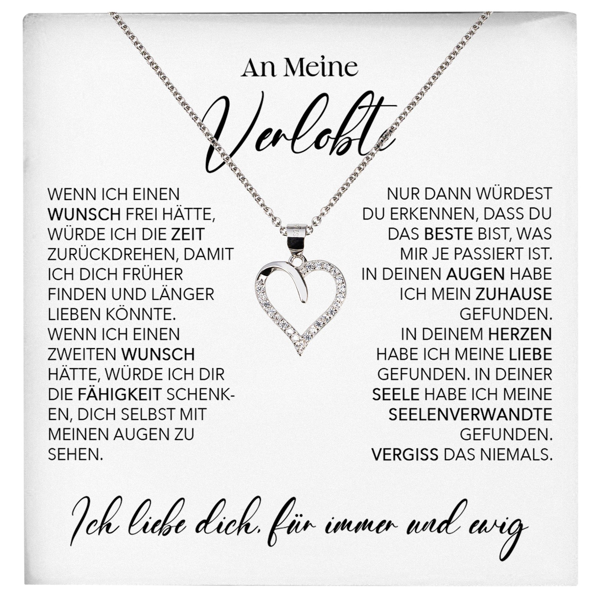 Schmuckset Verlobung Geschenk Frauen Schmuck Herz Halskette Verlobte Valentinstag