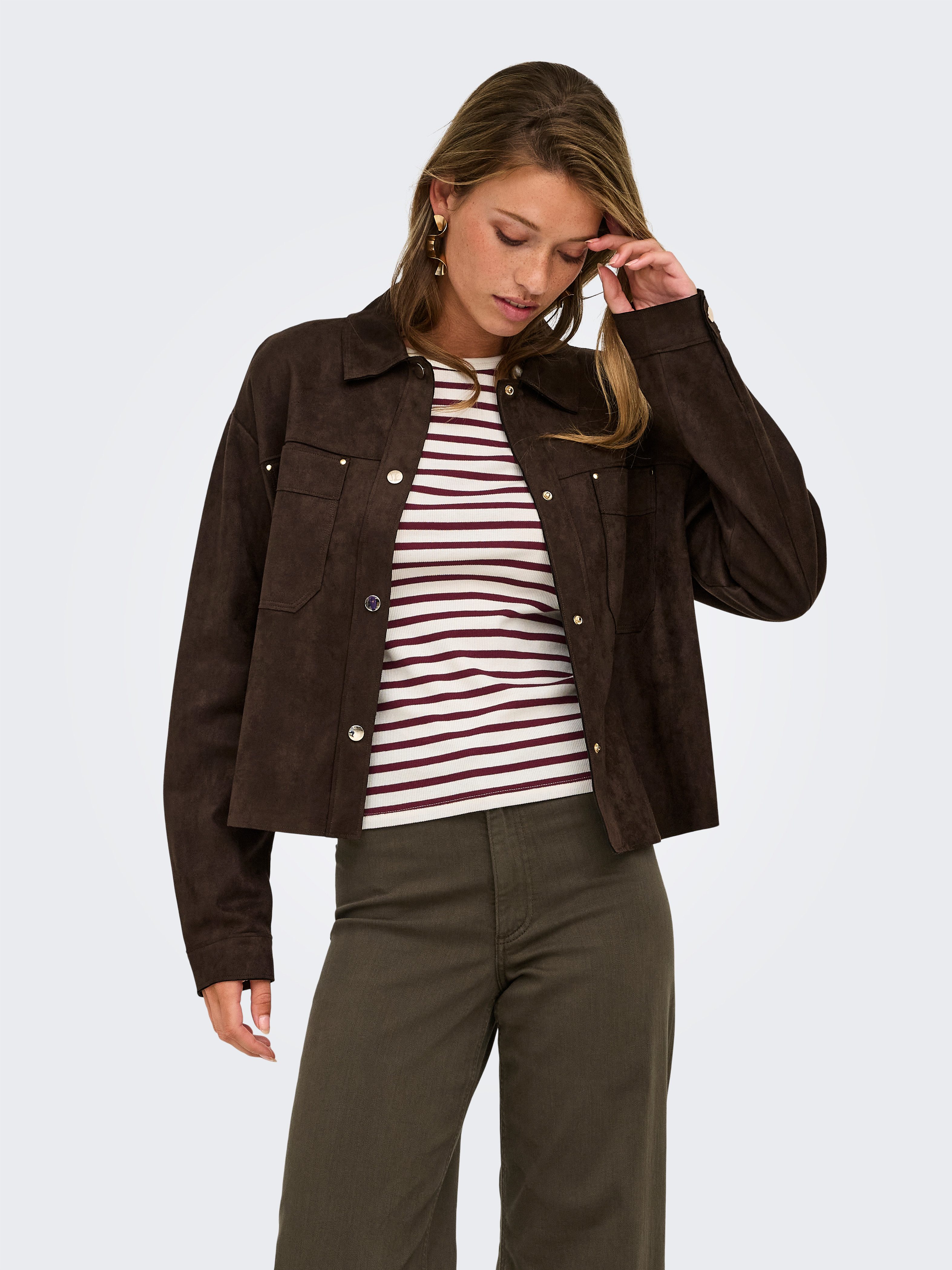 JDY Hemdbluse JDYJULLE L/S FAKE SUEDE SHIRT JRS NOOS Kunstfaser, regular fit