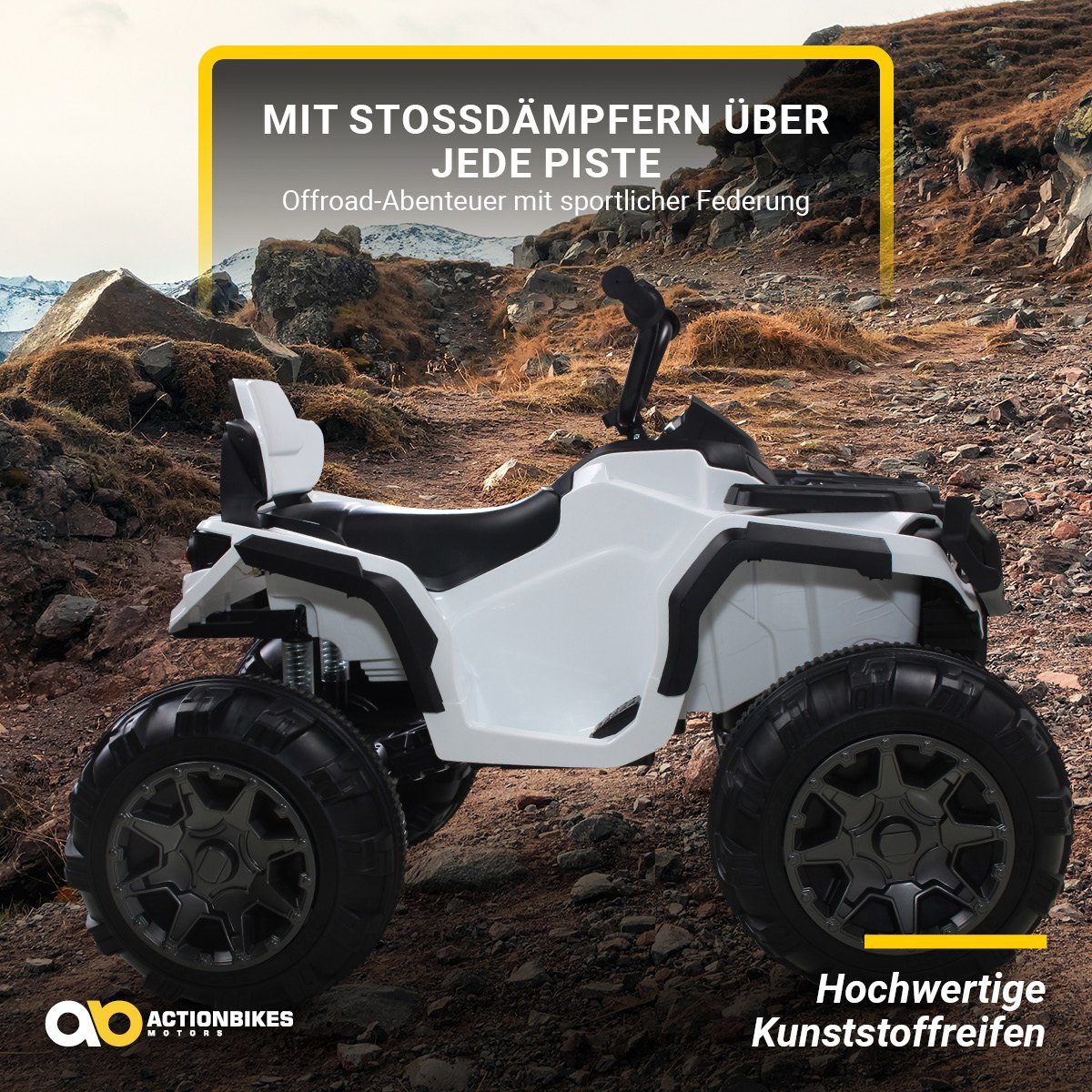 Actionbikes Motors Elektro-Kinderquad Kinder Elektro Quad Bumper Offroad 2 x 35 Watt Motoren, Belastbarkeit 35 kg, (1-tlg), Kinder Elektroauto mit Display - beleuchtete Armaturen - Multimedia