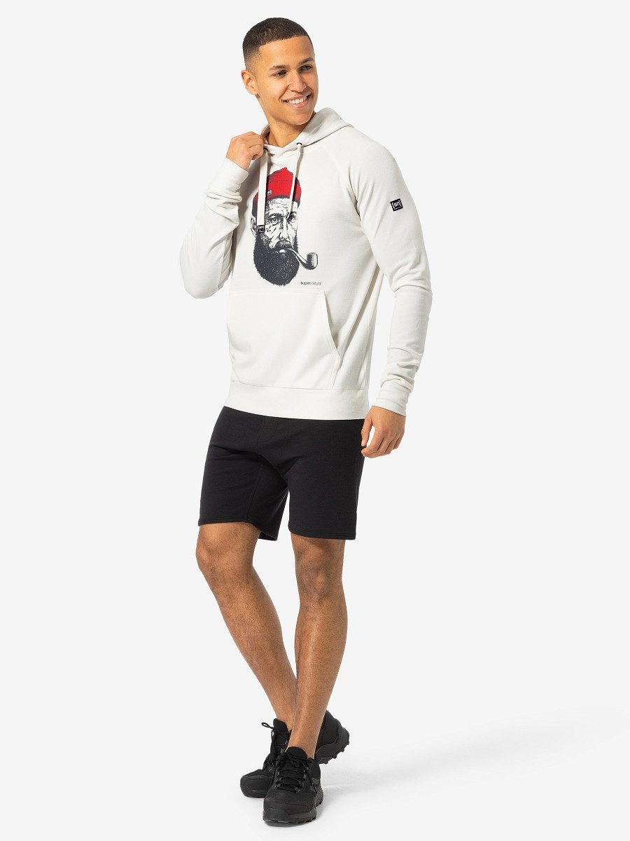 SUPER.NATURAL Hoodie für Herren, Merino FAV SAILOR HOODIE Segel Motiv, Urlaubsfeeling
