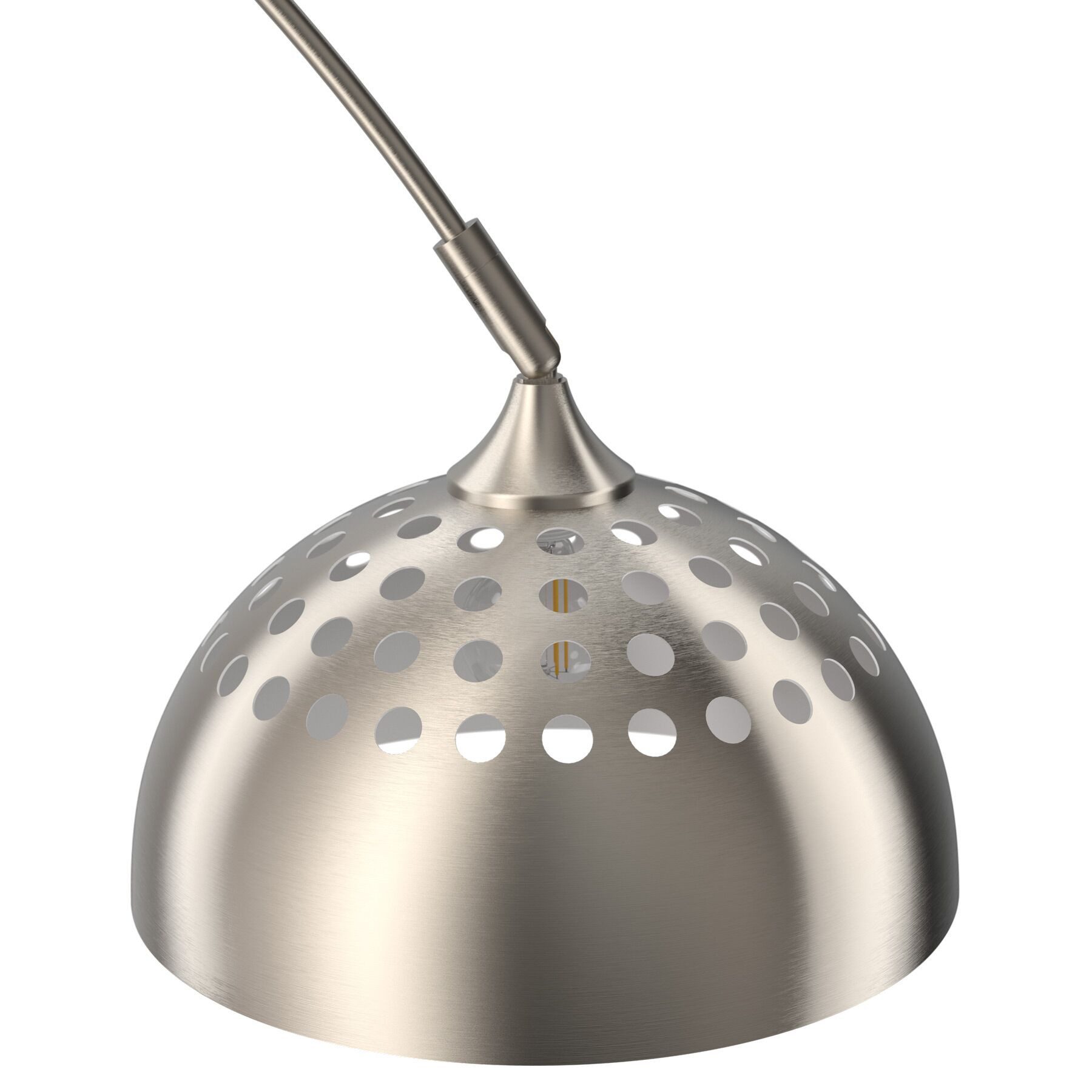 tectake Stehlampe Bogenleuchte aus beschichtetem Stahl, höhenverstellbar 187 - 206 cm, LED, 60 W, Fußschalter, massiver Standfuß mit Bodenschoner