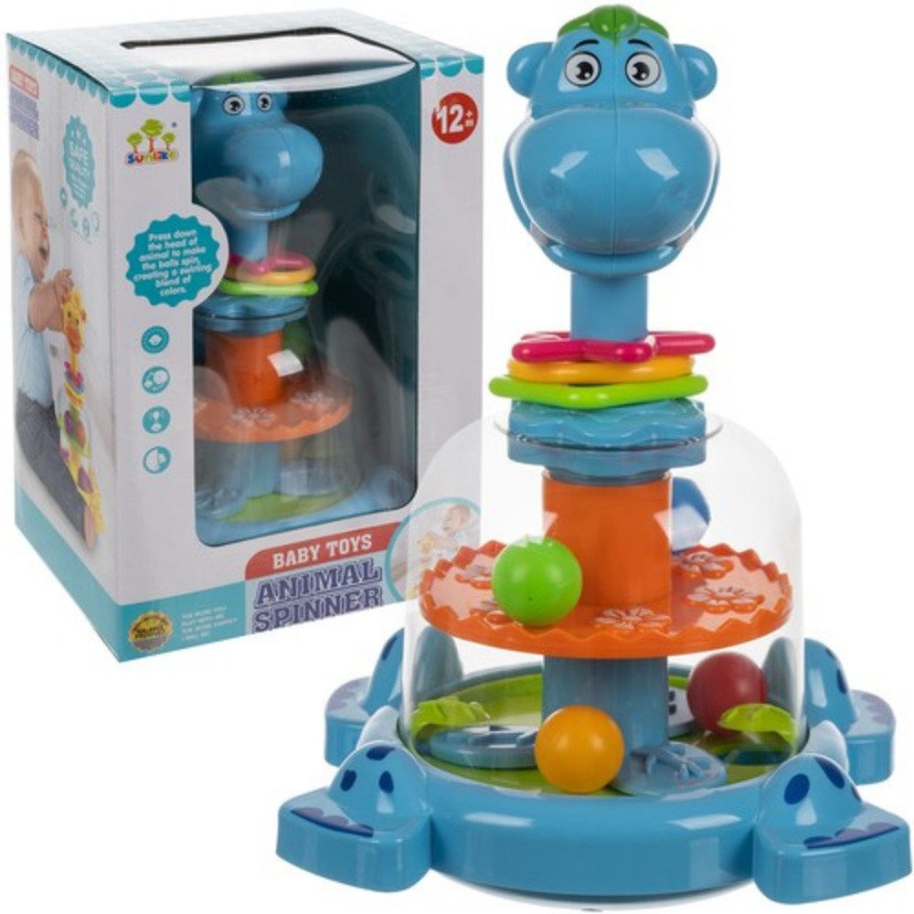 KRUZZEL Lernspielzeug Karussell Baby Spielzeug (Spar-Set, 1-St., Koordination), bewegliches Karussell und 4 bunte Bälle