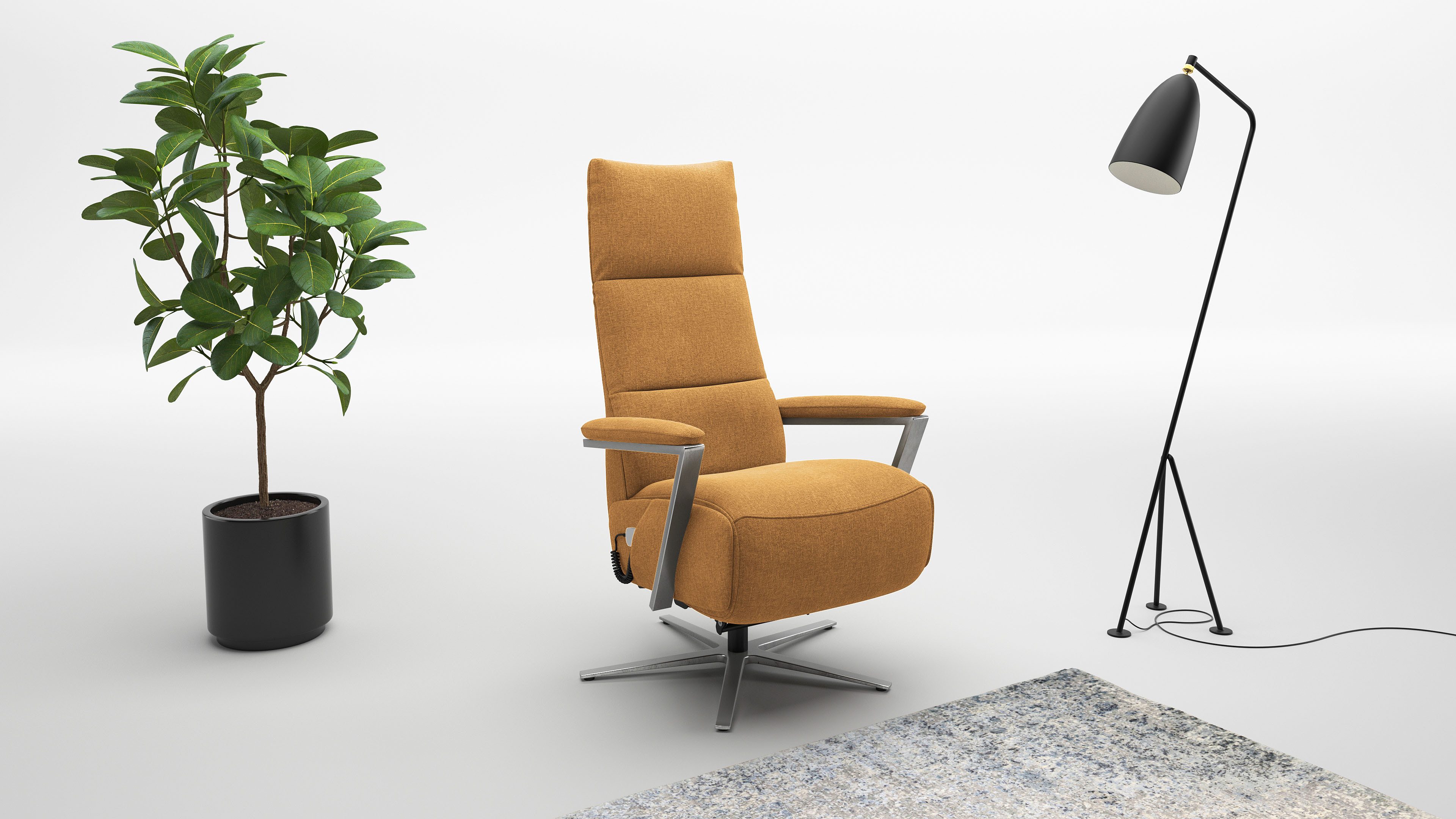 sit&more TV-Sessel Vario Comfort, inkl. Kopfteilverstellung & 360° Drehfunktion, mit Gasdruck, Höhe der Armlehnen 64cm