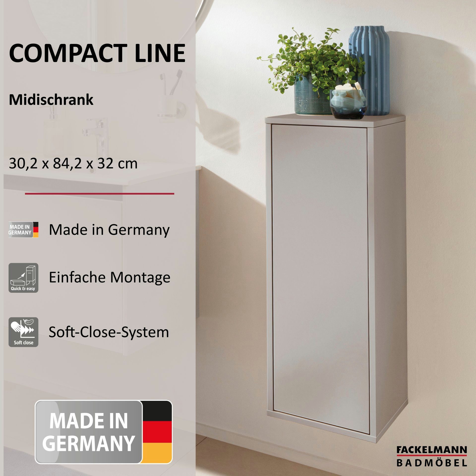 FACKELMANN Midischrank Midischrank, Badschrank, Badezimmerschrank, Stauraum günstig online kaufen