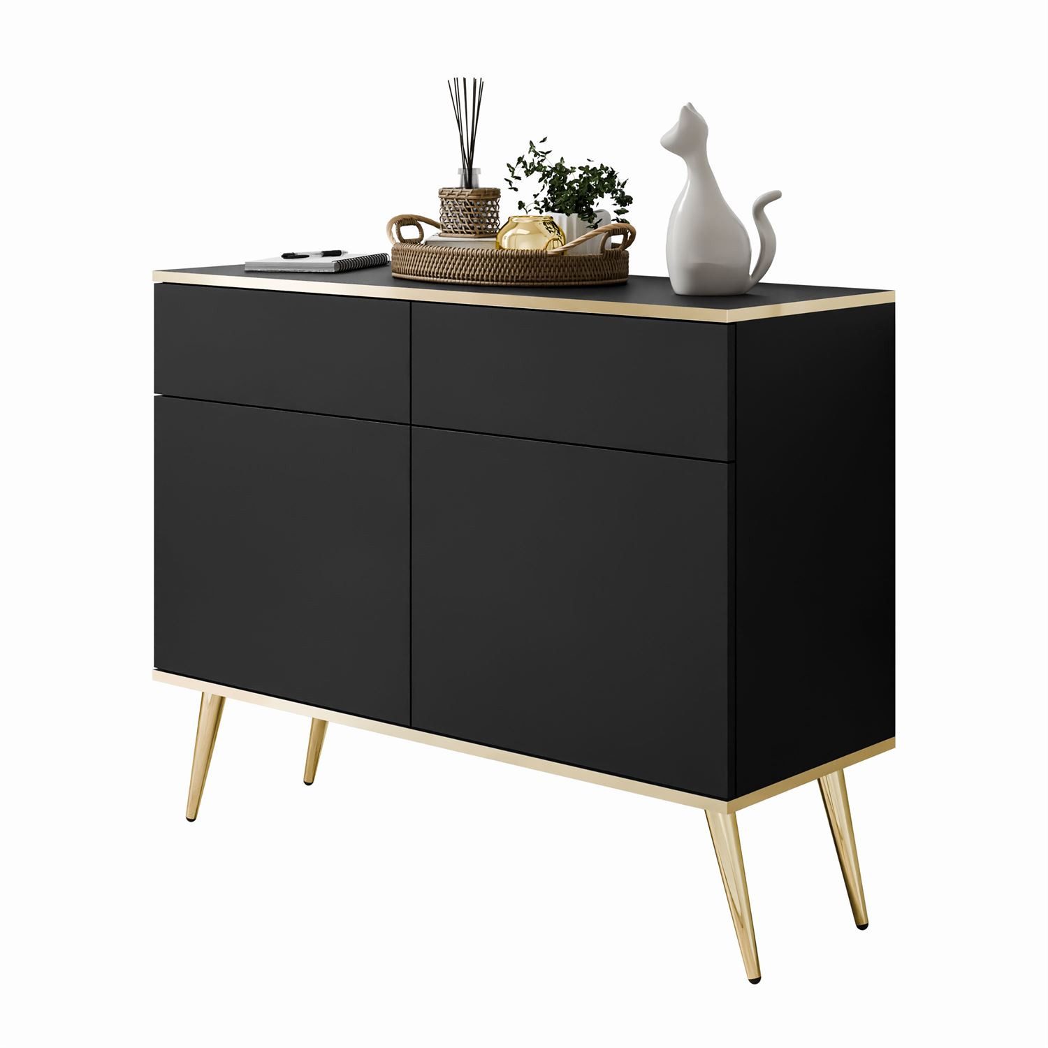 Lookway Kommode OXFORD KSZ107 Zweiflügelige Kommode mit Schubladen