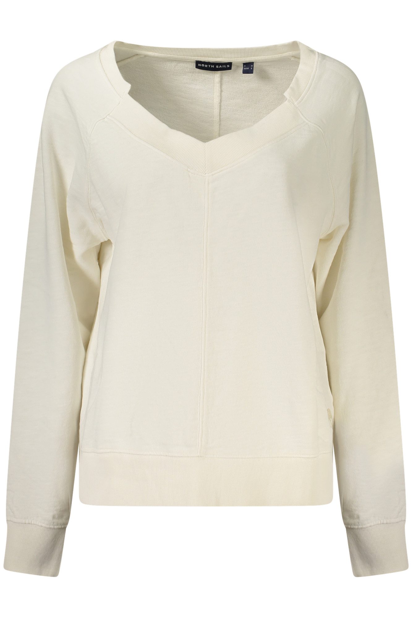 North Sails Sweatshirt Damen V-Ausschnitt Sweatshirt Weiß - Nachhaltiges