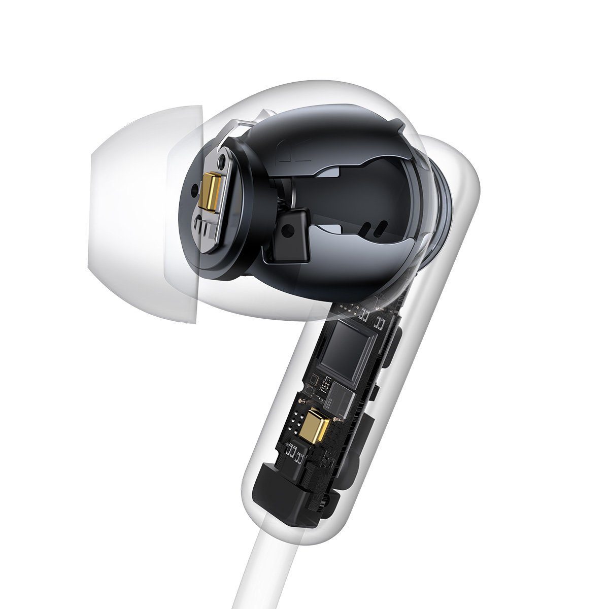 Bluetooth der creme, 5.2, Baseus U2 Dauer Musikwiedergabe: 5.2 In-Ear-Kopfhörer 15 Wireless Baseus Stunden) Earphones Bowie Bluetooth In-Ear-Kopfhörer, etwa (Bluetooth, Neckband Creamy-white Technologie, TWS,