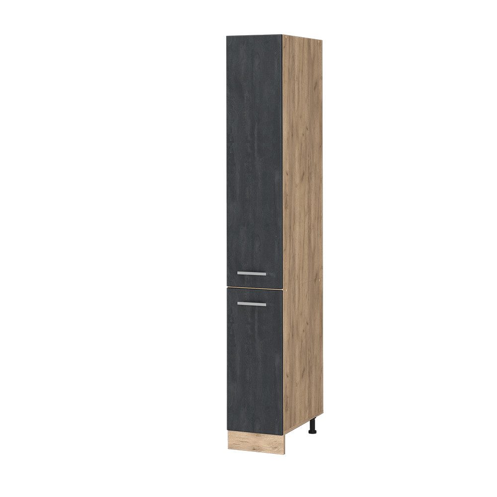 Vicco Hochschrank R-Line, Schwarz Beton/Goldkraft Eiche, günstig online kaufen