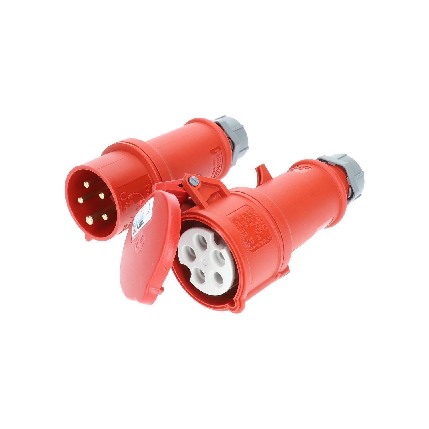 KALLE DAS KABEL Kalle Verlängerungskabel CEE 400V 16A 1,5mm² IP44 5 Meter Verlängerungskabel, CEE 400V, 16A, CEE 400V, 16A (500 cm)