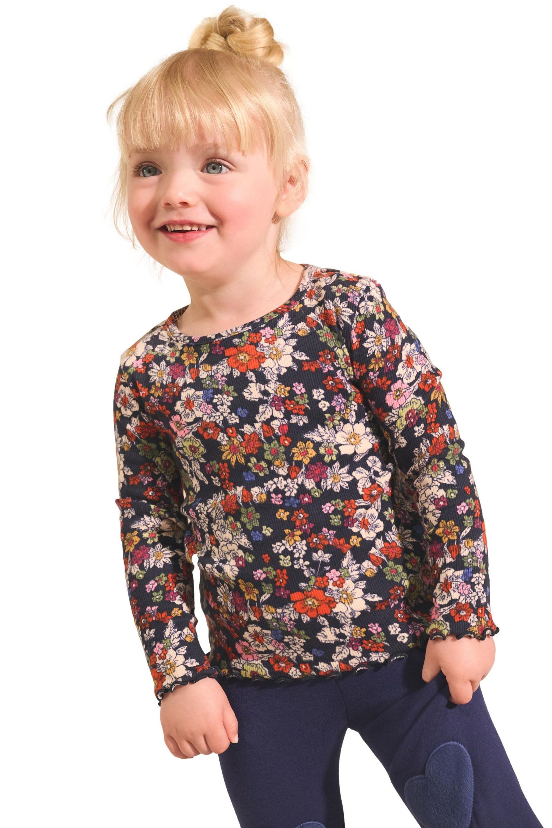 Next Leggings Geripptes Langarm-T-Shirt (1-tlg) günstig online kaufen