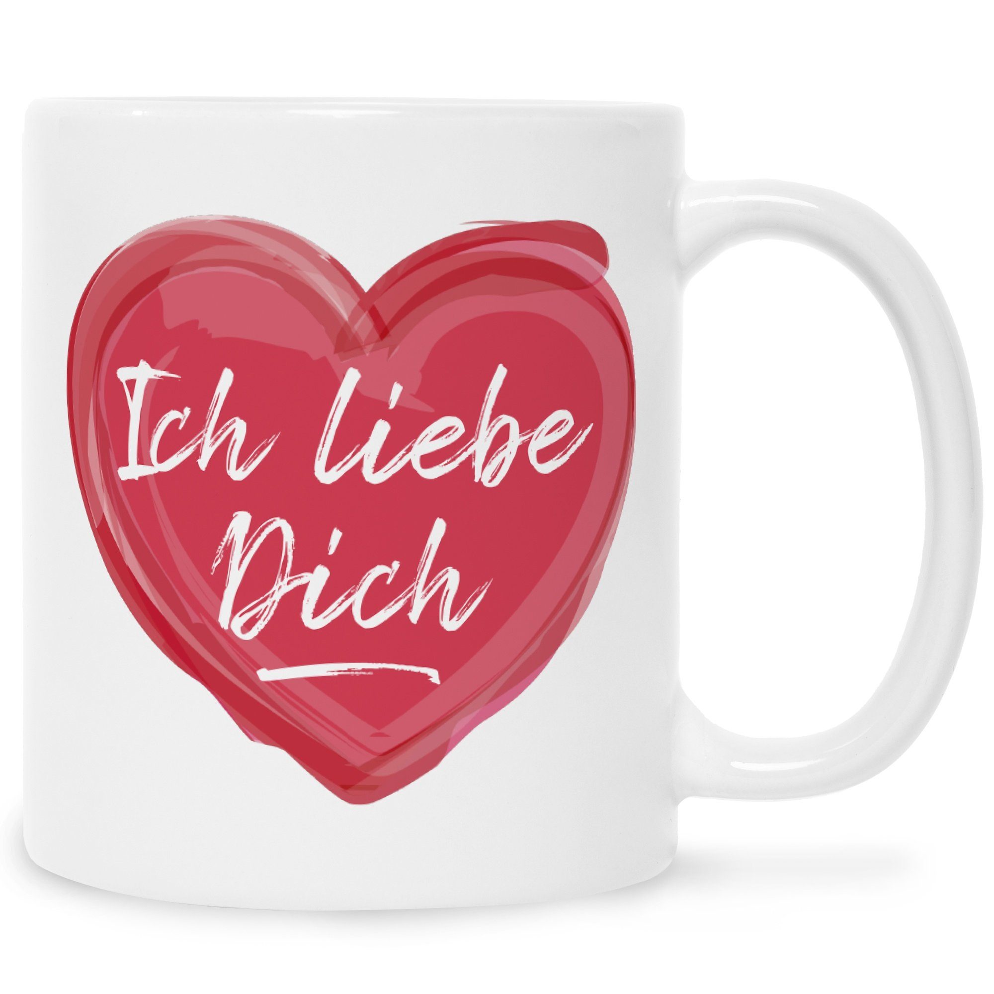 GRAVURZEILE Tasse Bedruckte Tasse mit Spruch - Ich liebe dich, Geschenke für Sie & Ihn zum Valentinstag - Geschenk für Pärchen Weiß