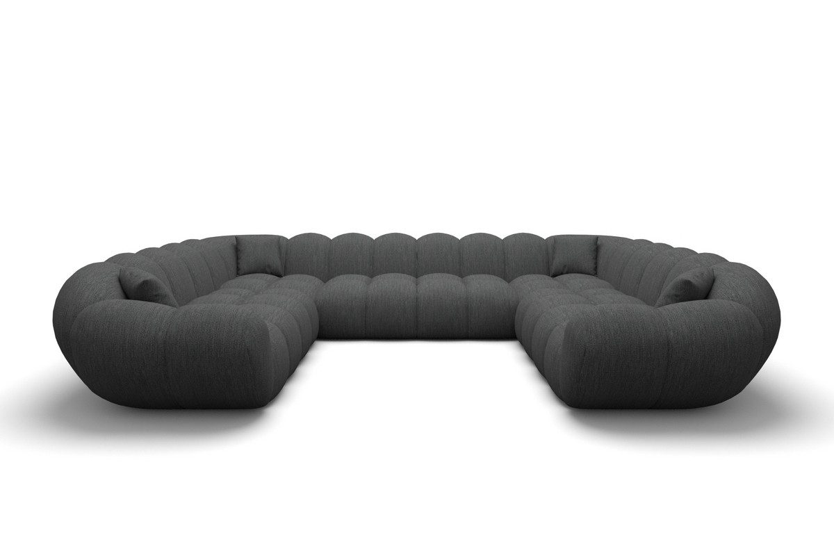 Sofa Dreams Loungesofa Maleron XXL Panorama Design Couch, 6-Sitzer, Polster Wohnlandschaft, Strukturstoff Bezug in Anthrazit
