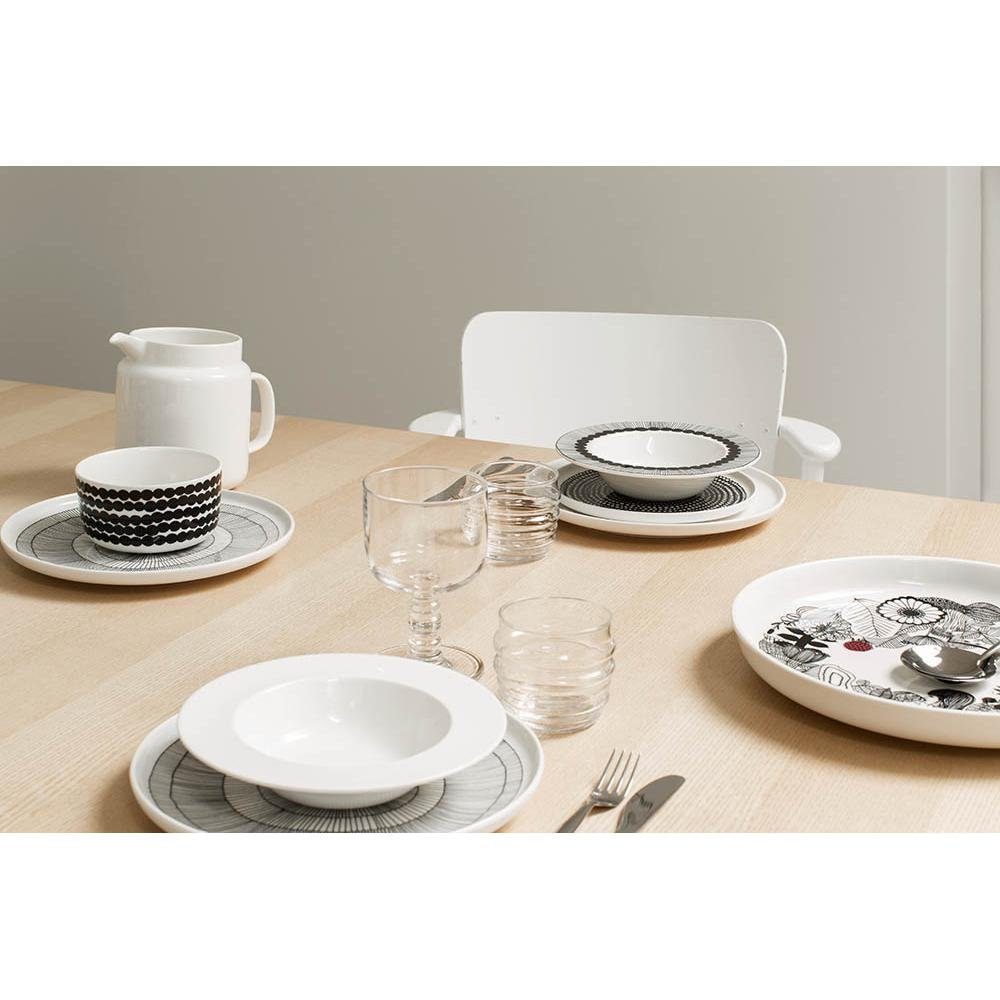 Marimekko Schüssel Schale Oiva-Räsymatto Schwarz-Weiß (9,5cm)