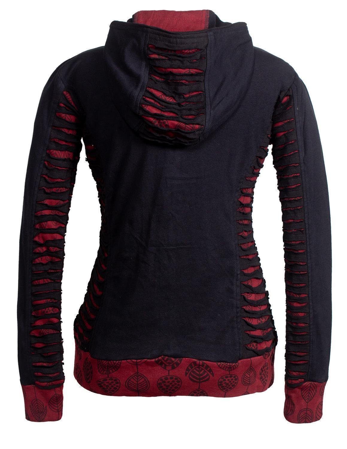 Vishes Kapuzensweatjacke Bedruckte Hoodie Kapuzenjacke Kangurutasche günstig online kaufen