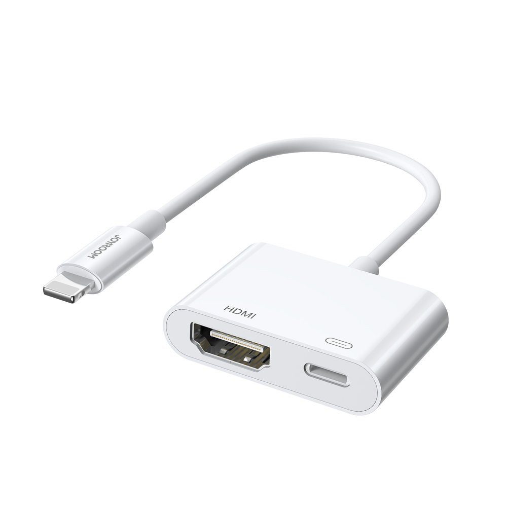 JOYROOM Videoadapter Displayadapter Bildwandler HDMI-Adapter Lightning zu Lightning, HDMI, Plug & Play, FullHD 1080p, extra Ladeanschluss