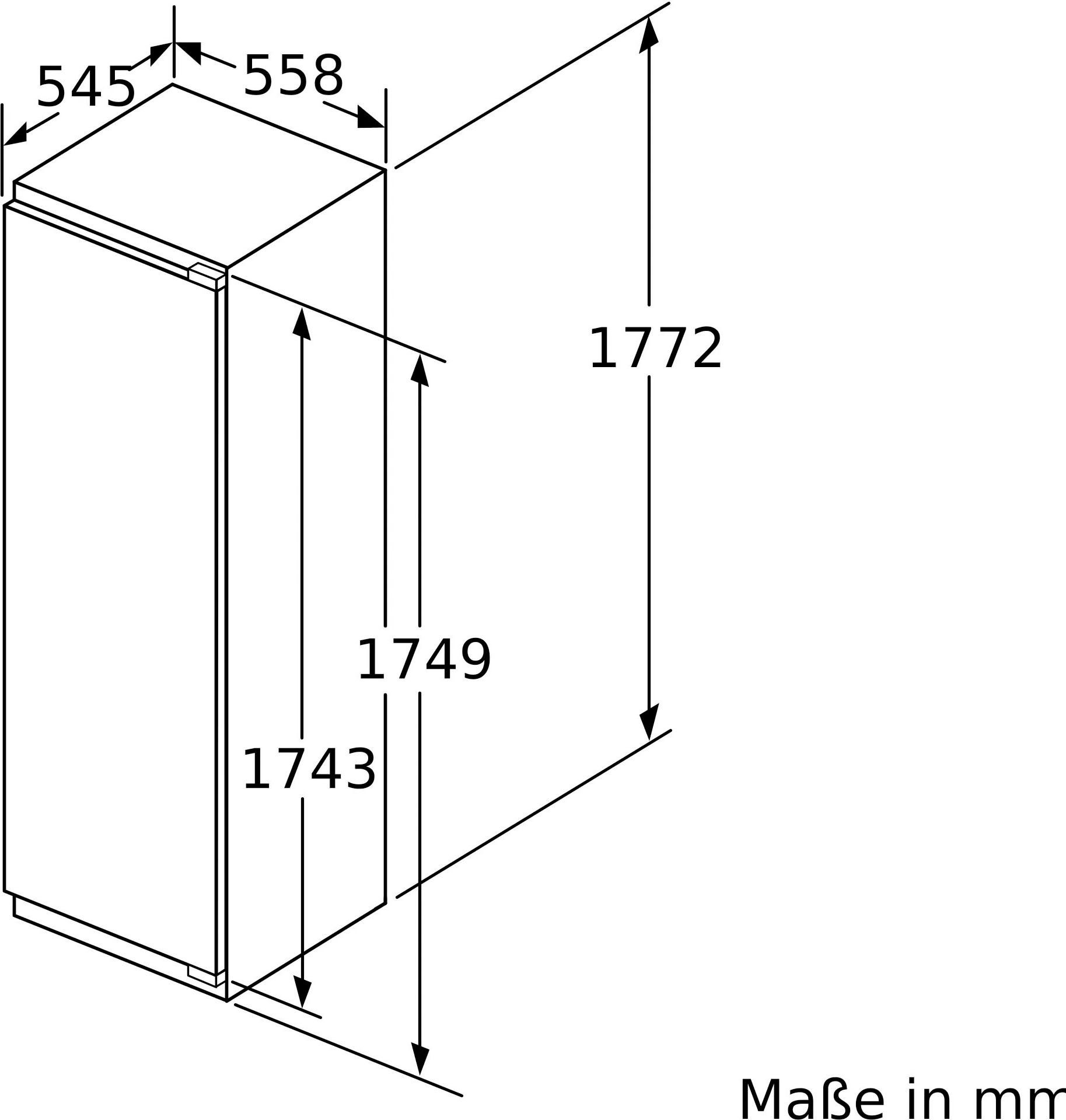 NEFF Einbaukühlschrank N cm hoch, 56 177,2 70 cm KI1813FE0, breit