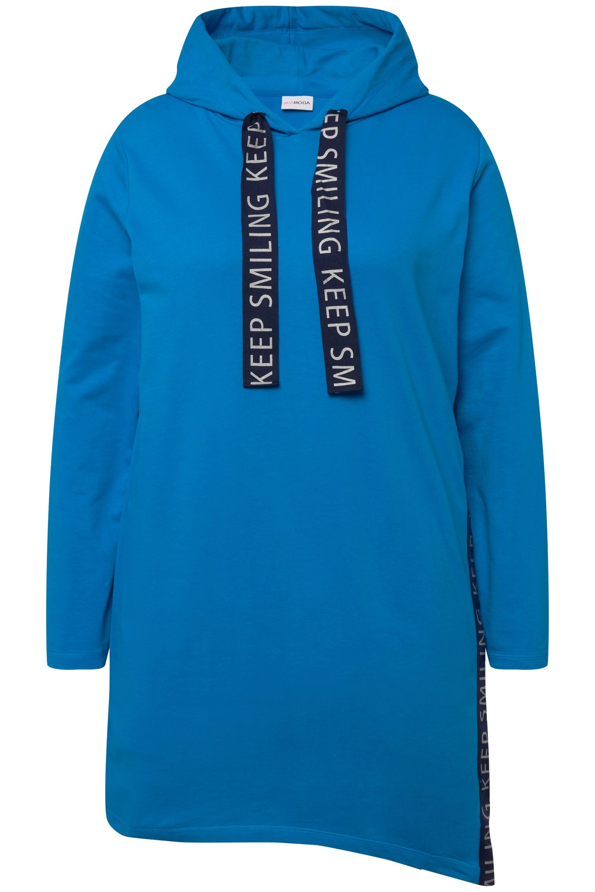 MIAMODA Sweatshirt Long-Hoodie Kapuze Zierbänder Langarm günstig online kaufen