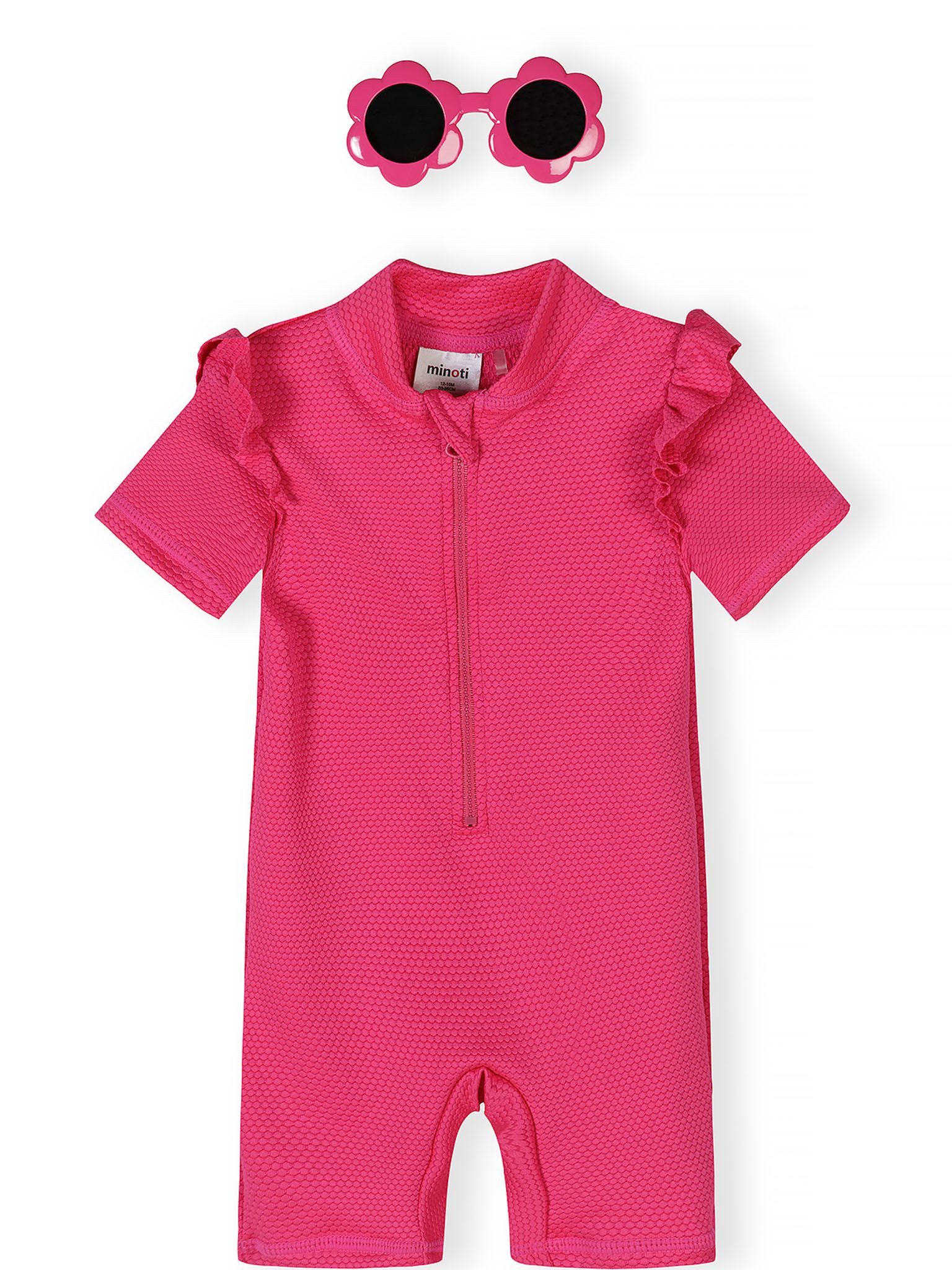 MINOTI Schwimmanzug UPF 50+ mit Brille, rosa