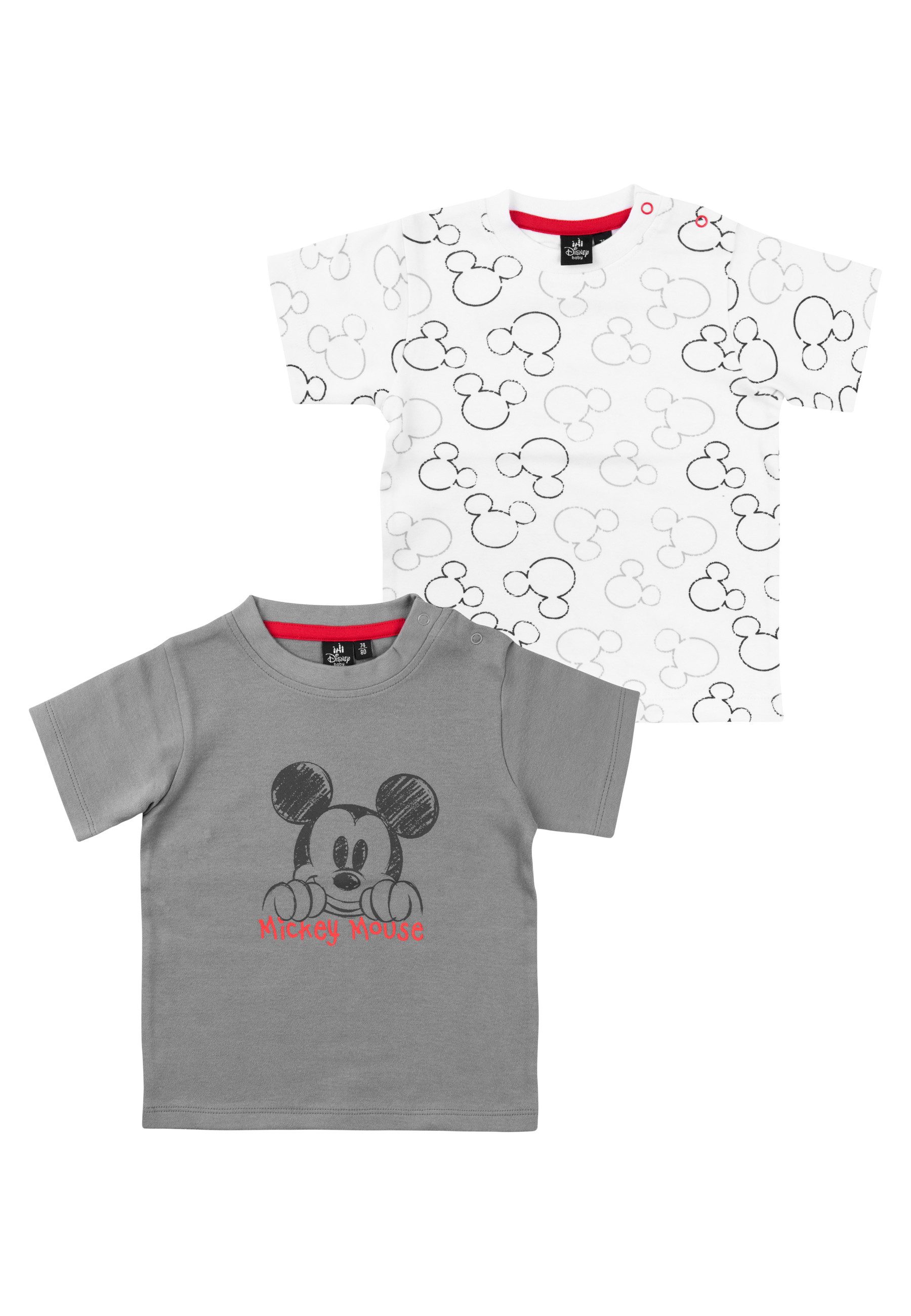 T-Shirt Disney Mickey Mouse Baby T-Shirt Shirt Kurzarm (2er Pack)