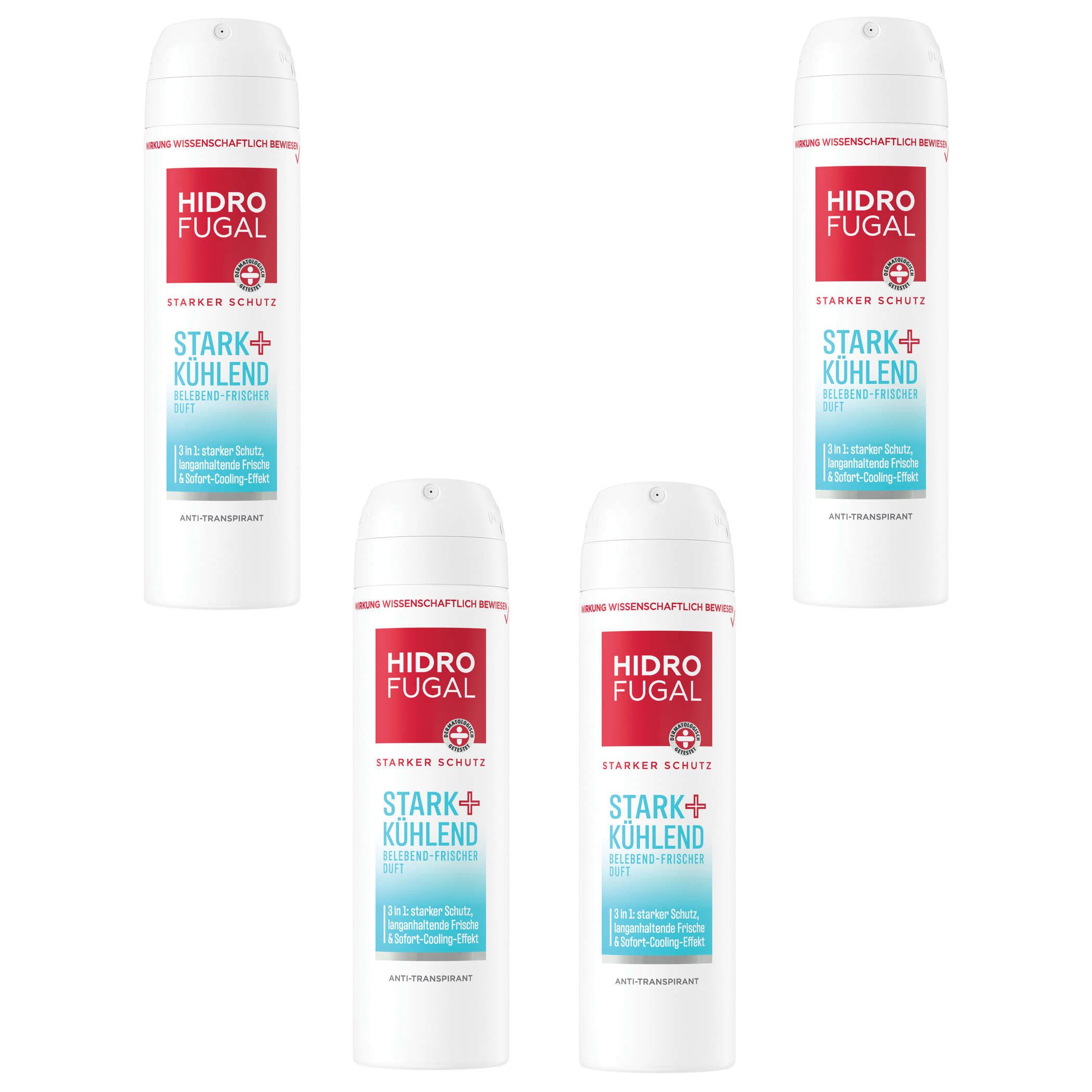 Deo-Spray HIDROFUGAL Stark + Kühlend 4x 150 ml
