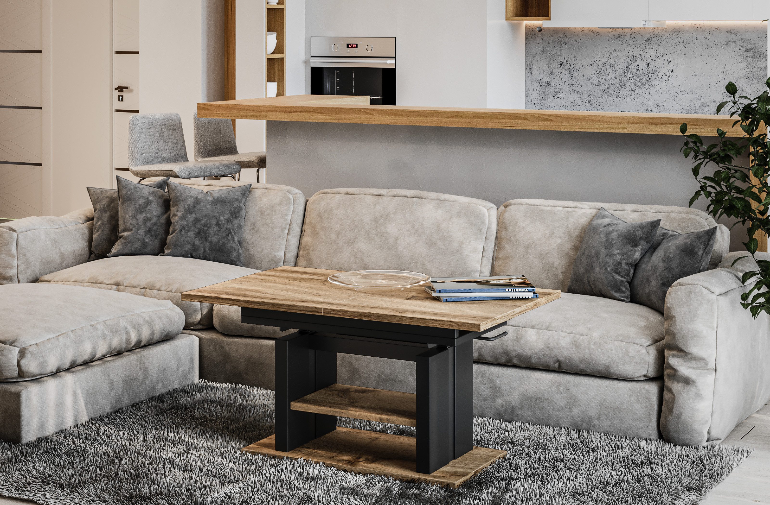 Endo-Moebel Couchtisch Dior 110cm - 170cm ausziehbar und höhenverstellbar D günstig online kaufen