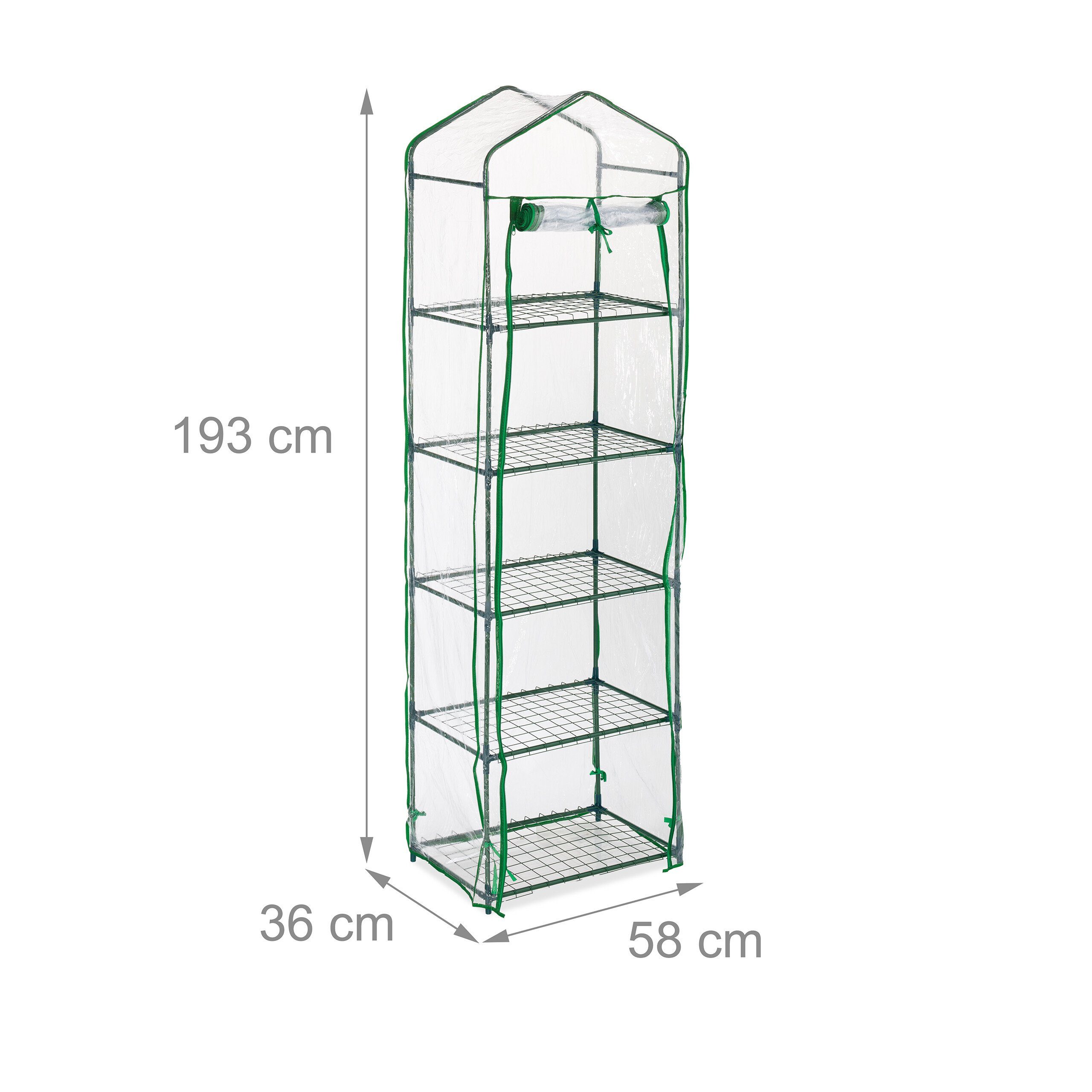relaxdays Foliengewächshaus Balkon-Gewächshaus mit PVC-Folie