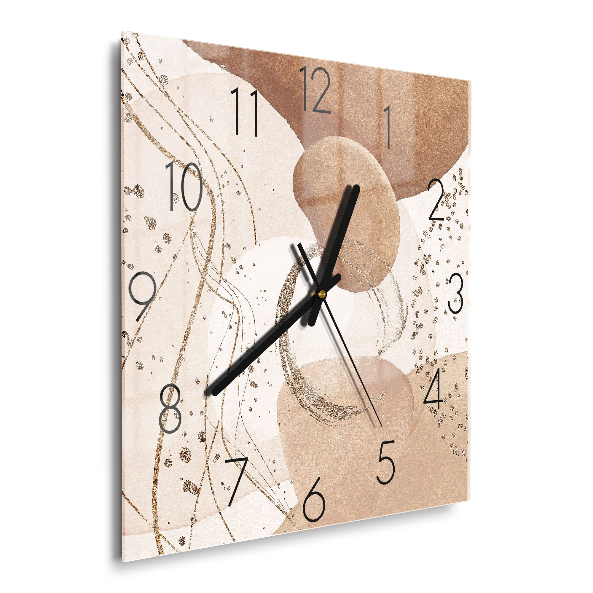 DEQORI Wanduhr 'Erdfarbene Eleganz' (Glas Glasuhr günstig online kaufen