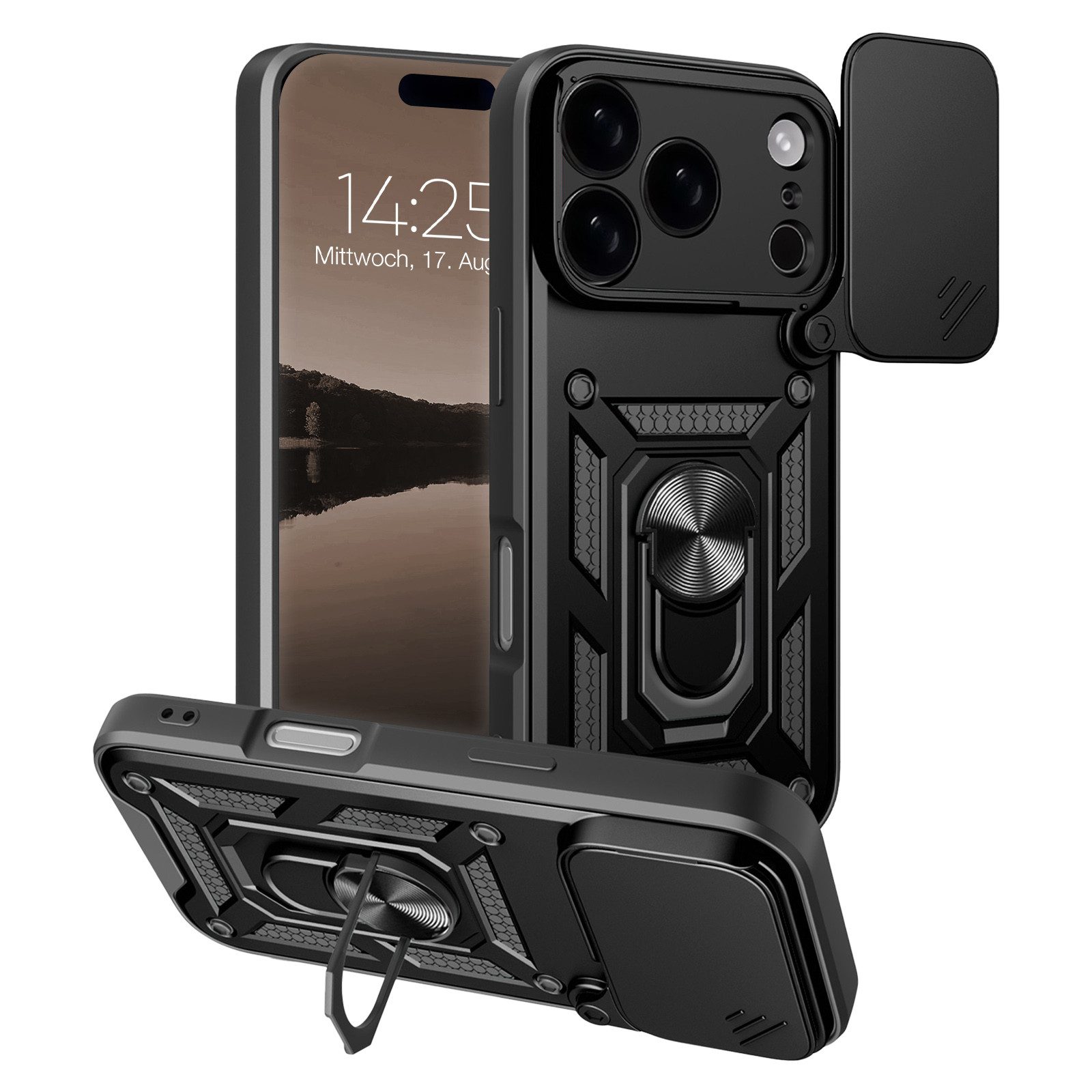 Tec-Expert Handyhülle Outdoor Cover Hülle für Apple iPhone 17 Pro Max, Premium Hülle mit Kameraschutz aus verstärktem Polycarbonat