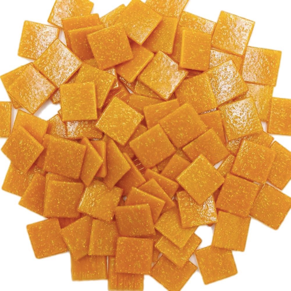 Armena Mosaikfliesen Glasmosaikfliesen Bastel Mosaiksteine 2cm(900g) für Deko & Handarbeit, orange( hell)