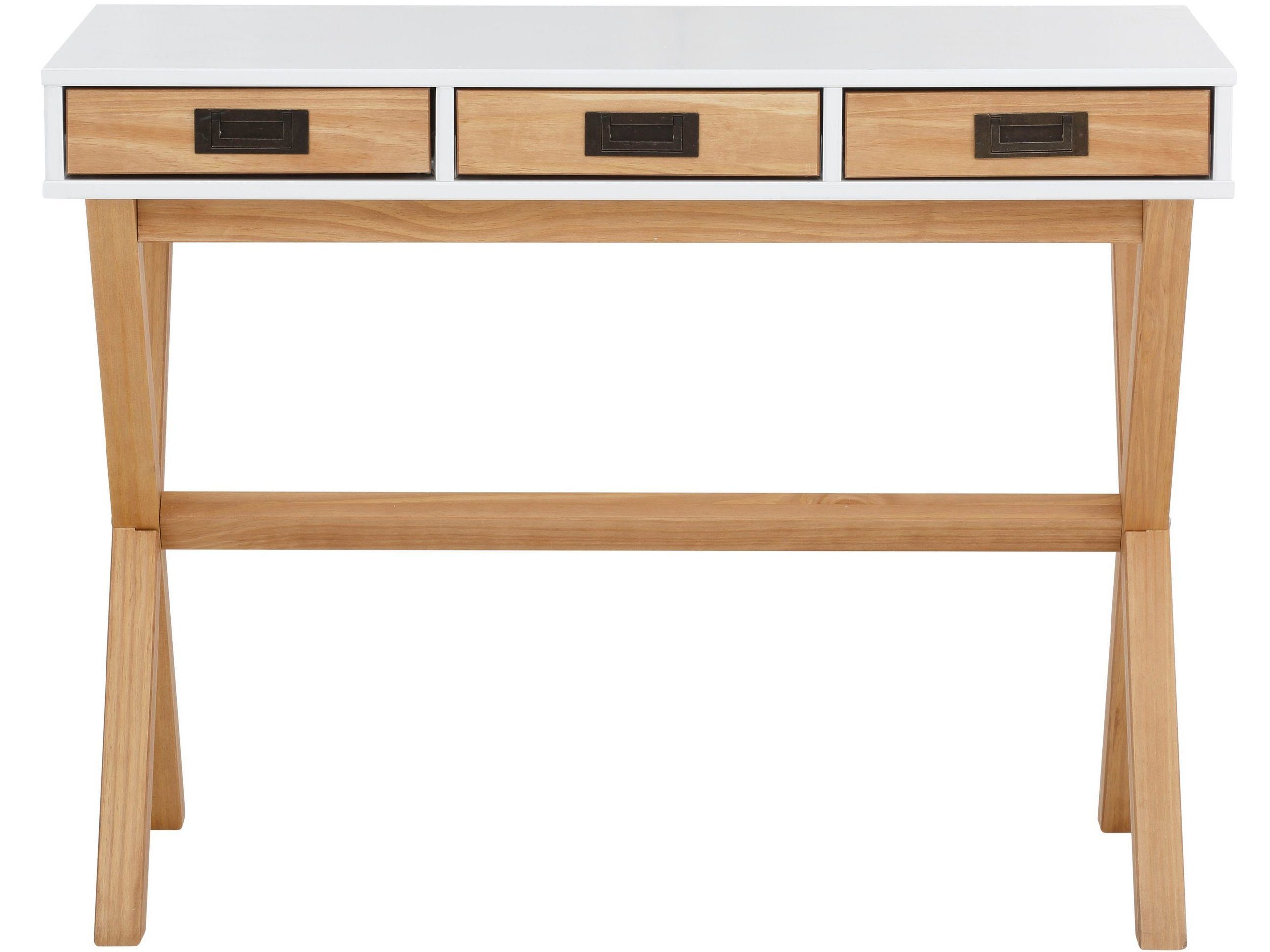 Ponto, modernen Massivholz Landhausstil weiß Schreibtisch im loft24 aus weiß | Kiefer