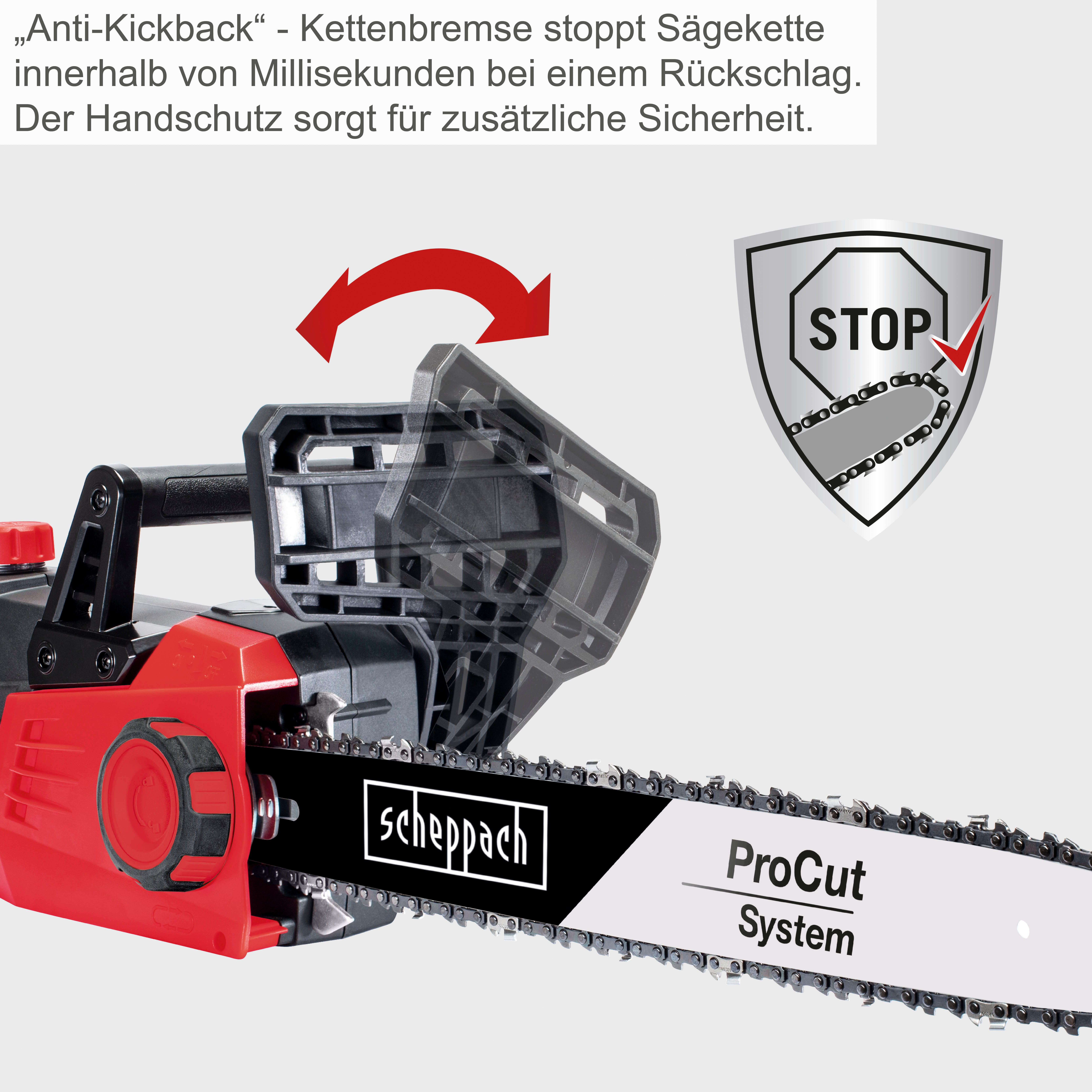 Scheppach Elektro-Kettensäge CSE2700, 45,5 cm Schwertlänge