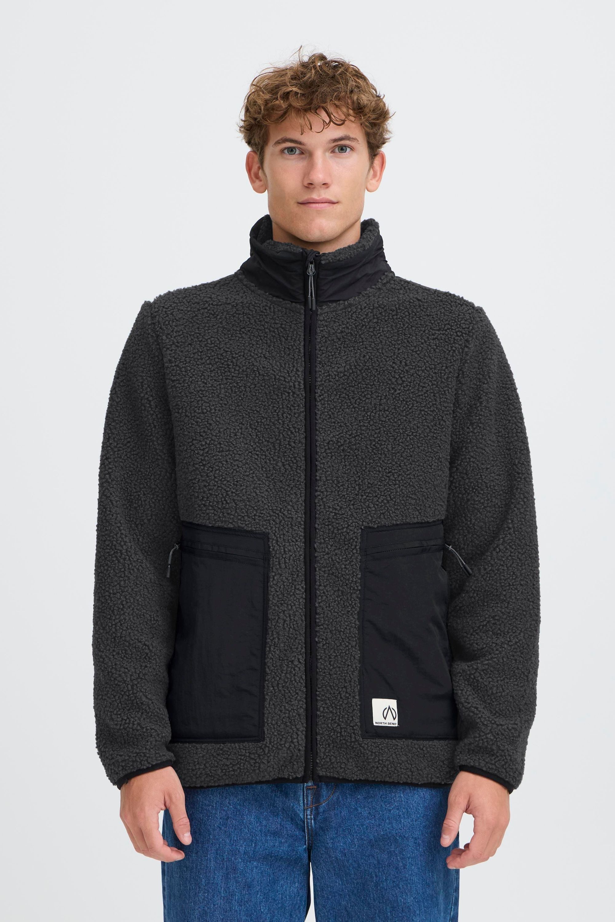 North Bend Plüschjacke NBGalonne M Teddy Jacket Modische Teddyjacke mit elastischen Bündchen