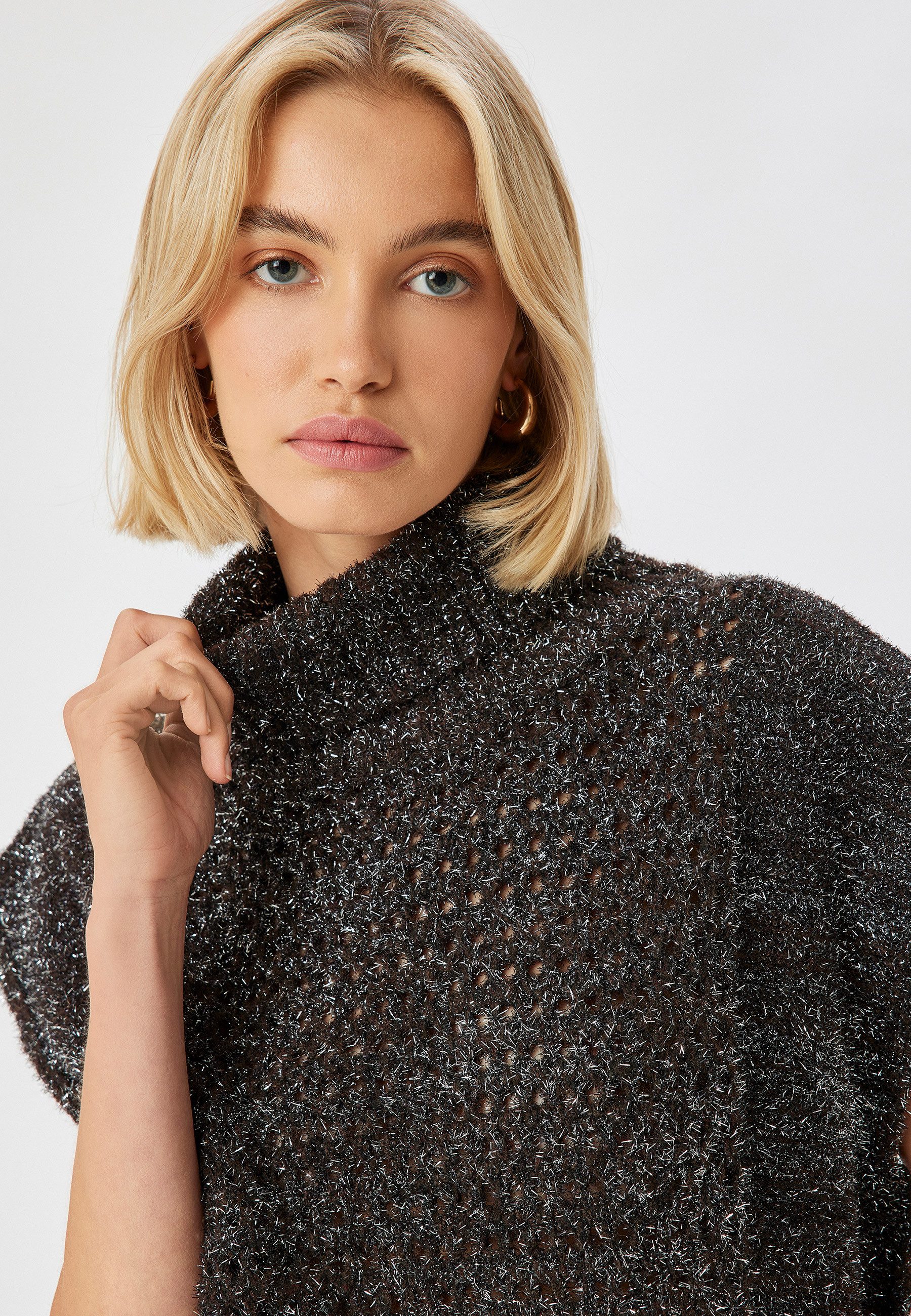 Koton Kurzarmpullover Rollkragen Mit Schimmer günstig online kaufen