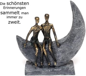Brillibrum Skulptur Skulptur Liebespaar Mond Schaukel Polyresin Bronze Figur Statue Moon
