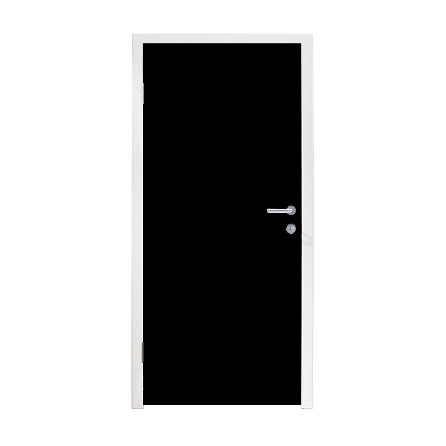 Tür, Schwarz - Matt, Türtapete Fototapete St), 75x205 bedruckt, für (1 Einfarbig, MuchoWow Türaufkleber, cm