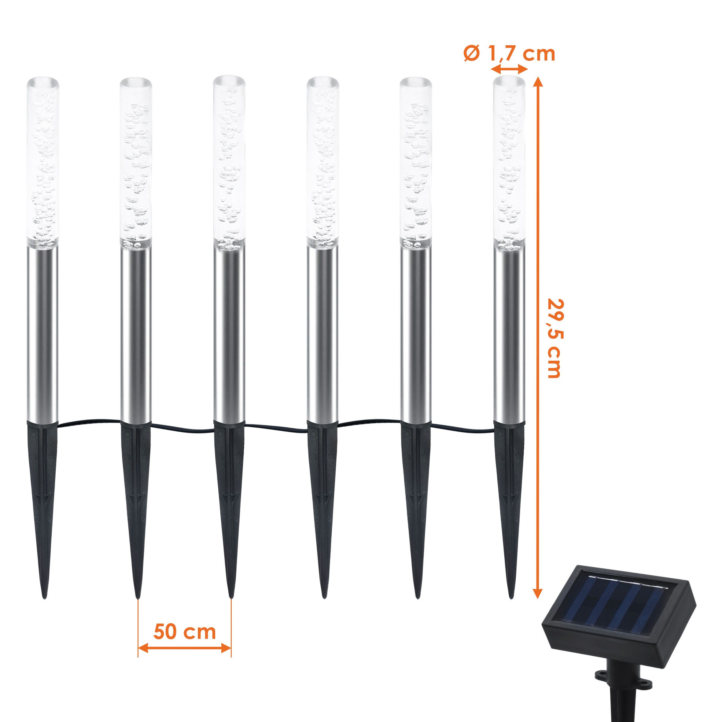 Spetebo LED Solarleuchte LED Solar Leuchten Bubbles - 6er Set, Farbwechsel, LED, bunt