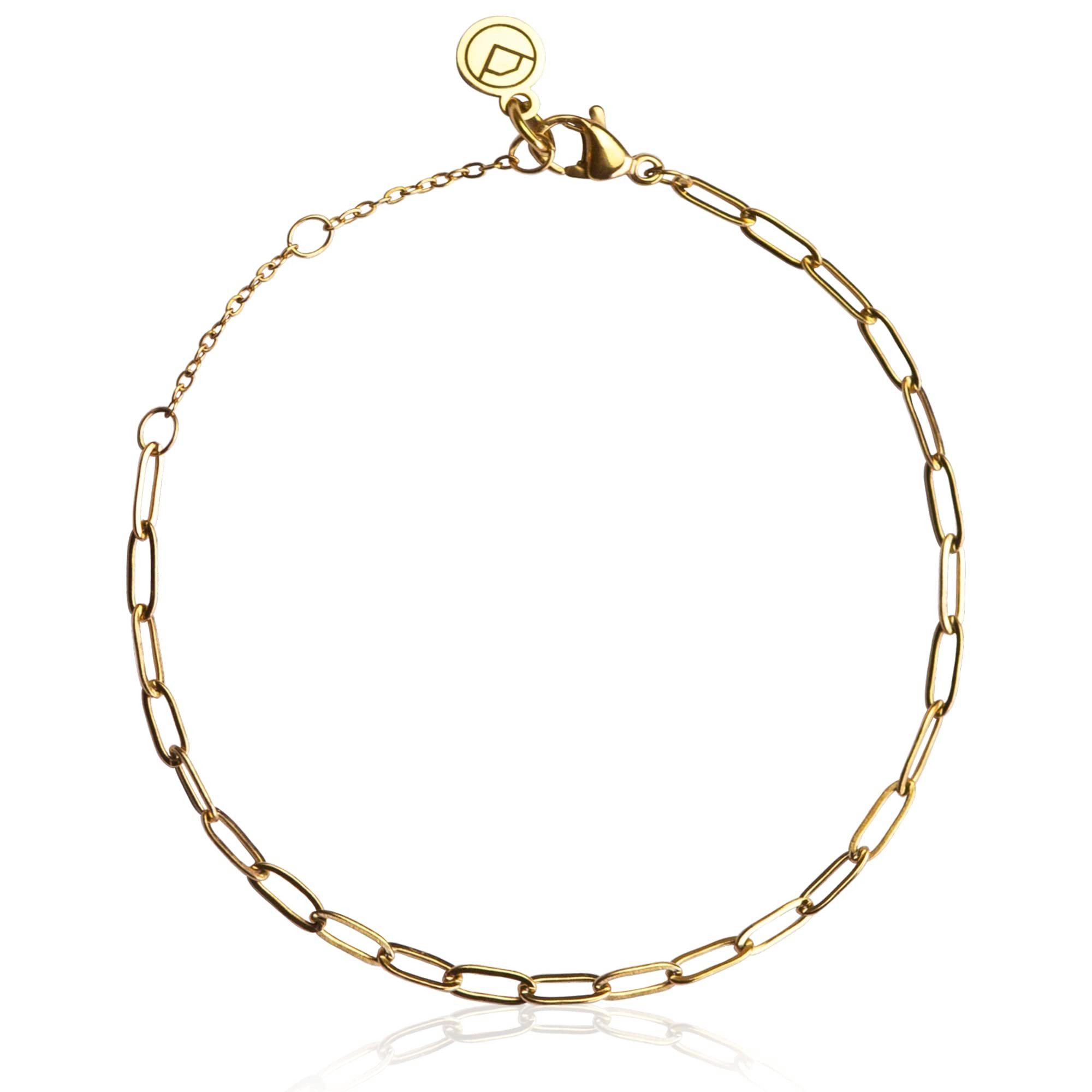 ALEXASCHA Gliederarmband Filigranes Armkettchen Edelstahl • vergoldete Armkette • verstellbar