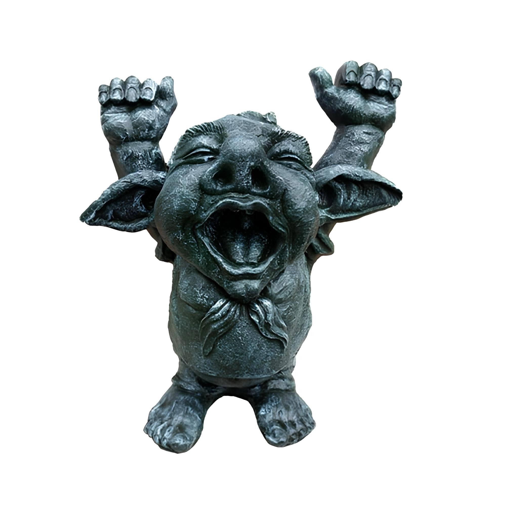 JVmoebel Skulptur Deko Figur Drachen-Troll, detailreiche Gestaltung, hochwertig (SKULPTUR MATERIAL: ACRYL 44 CM Höhe), Made in Europa