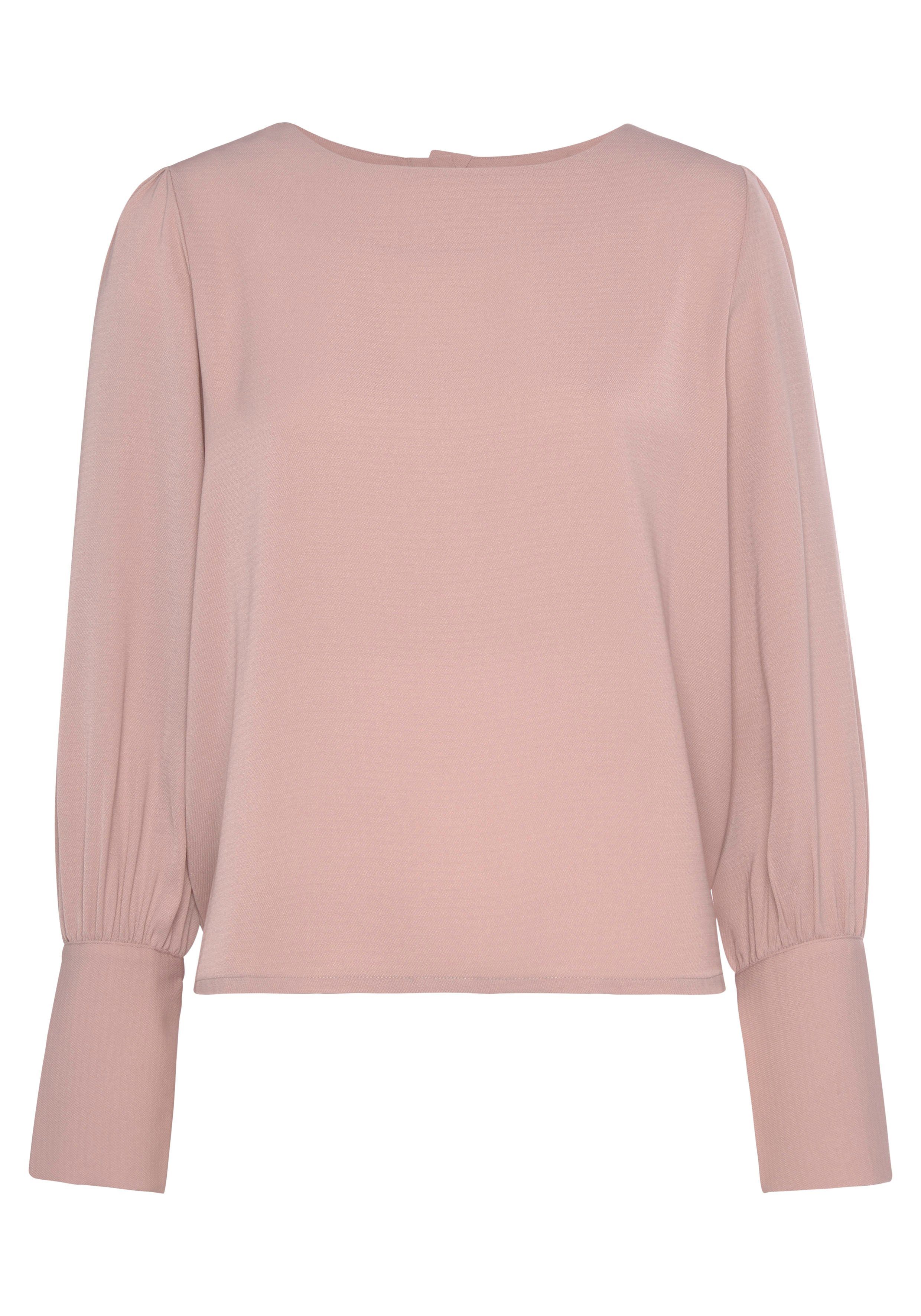 LASCANA Langarmbluse mit durchgehender Knopfleiste im Rücken elegante Damenbluse, Blusenshirt mit Puffärmeln, Business, festlich – Bild 2 von 5