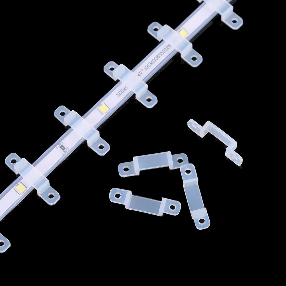 Trade-Shop Halterung 50x/100x/200x Befestigungsclips für Kabel Stromkabel Kabelorganisation, (200-tlg., inkl. 2,4mm Montagelöcher / Passend für 10mm bis 16mm LED-Light-Strip)