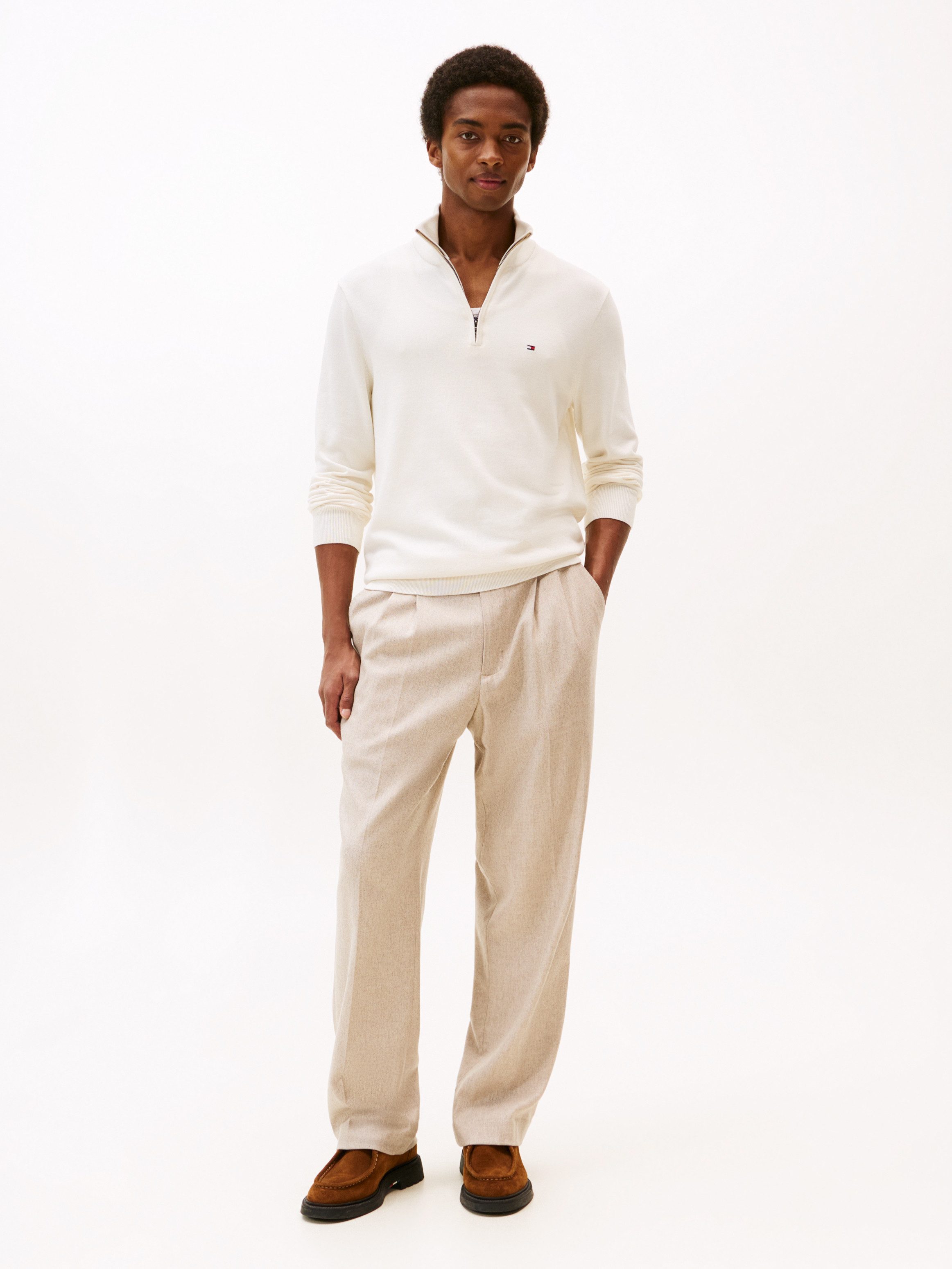 Tommy Hilfiger Troyer ESSENTIAL COTTON ZIP MOCK