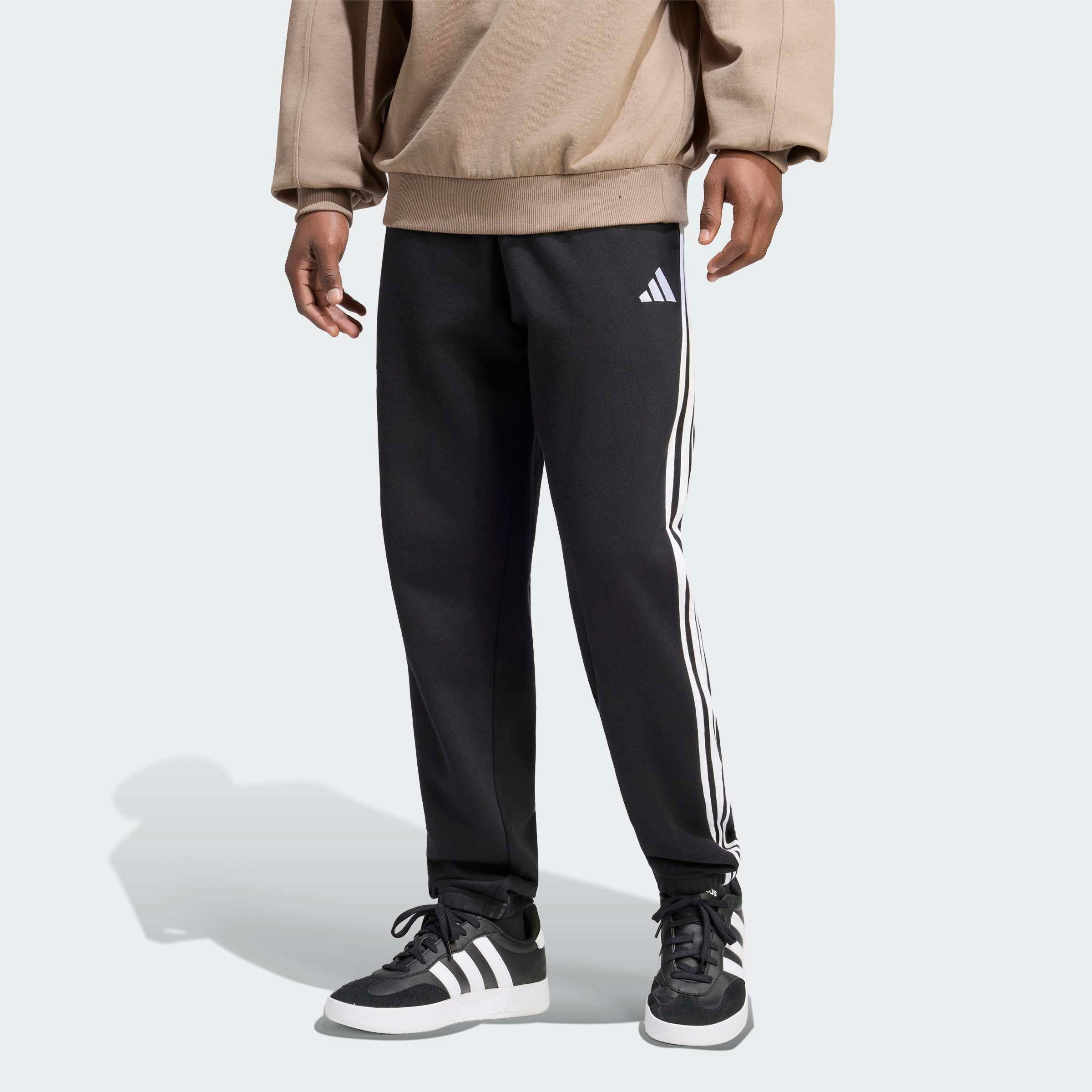 Sporthose ESSENTIALS 3-STREIFEN, FRENCH TERRY, SCHMAL ZULAUFEND, BÜNDCHEN