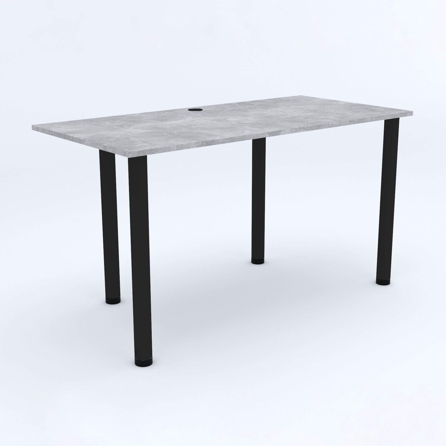 Beton Schreibtisch Kantenumleimung AKKE schwarze mit 2mm Schreibtisch, Beinen PVC