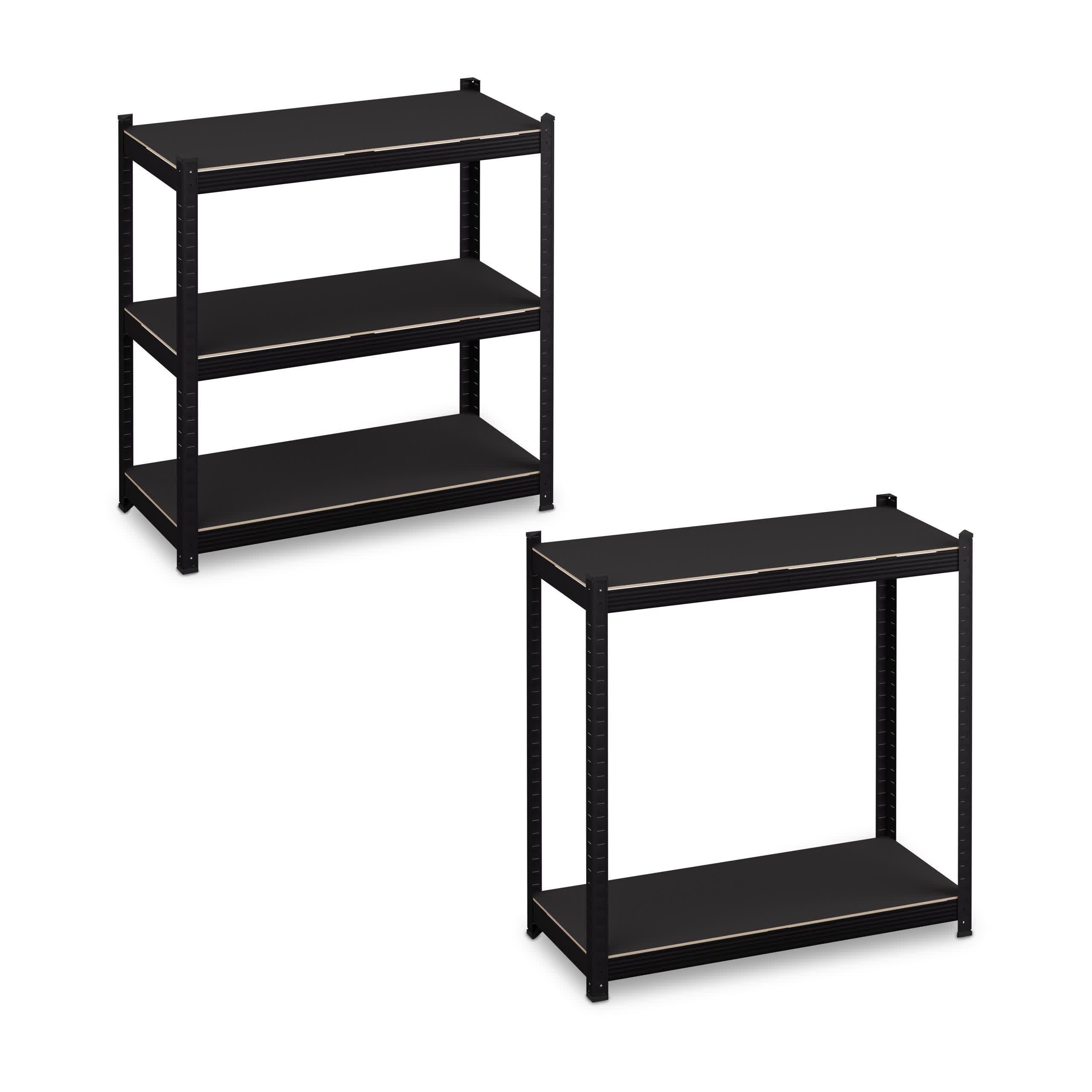 relaxdays Schwerlastregal Mattes Schwerlastregal mit 5 Ebenen, schwarz – Bild 5 von 5