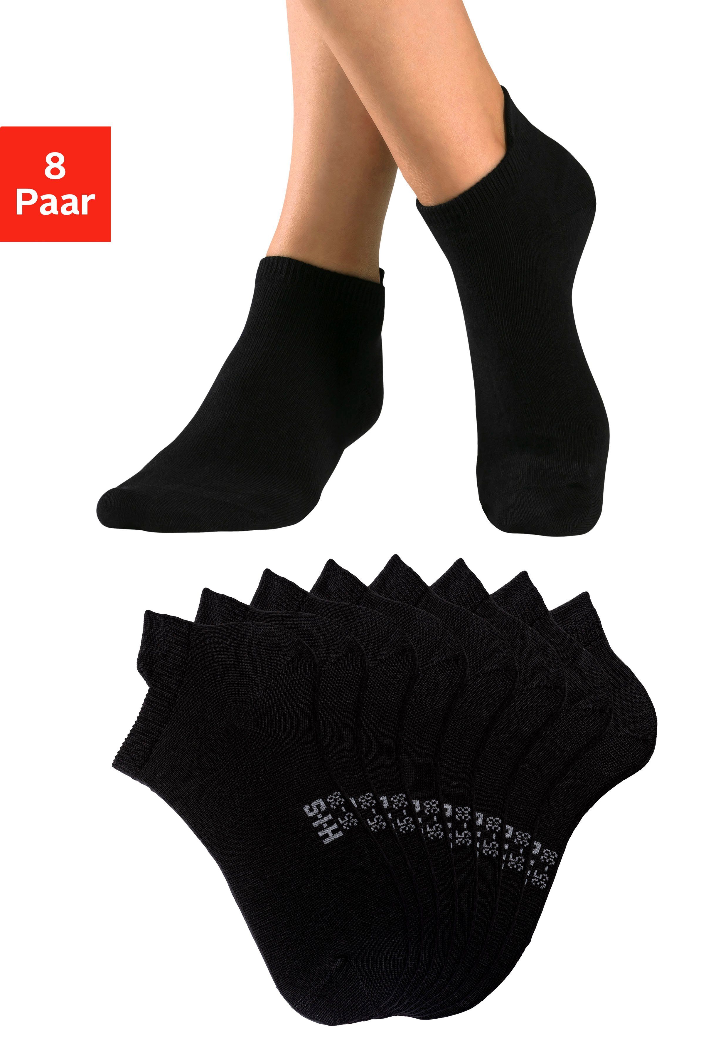 H.I.S Sneakersocken (Packung, 8-Paar) mit verlängertem Bündchen hinten 8x schwarz