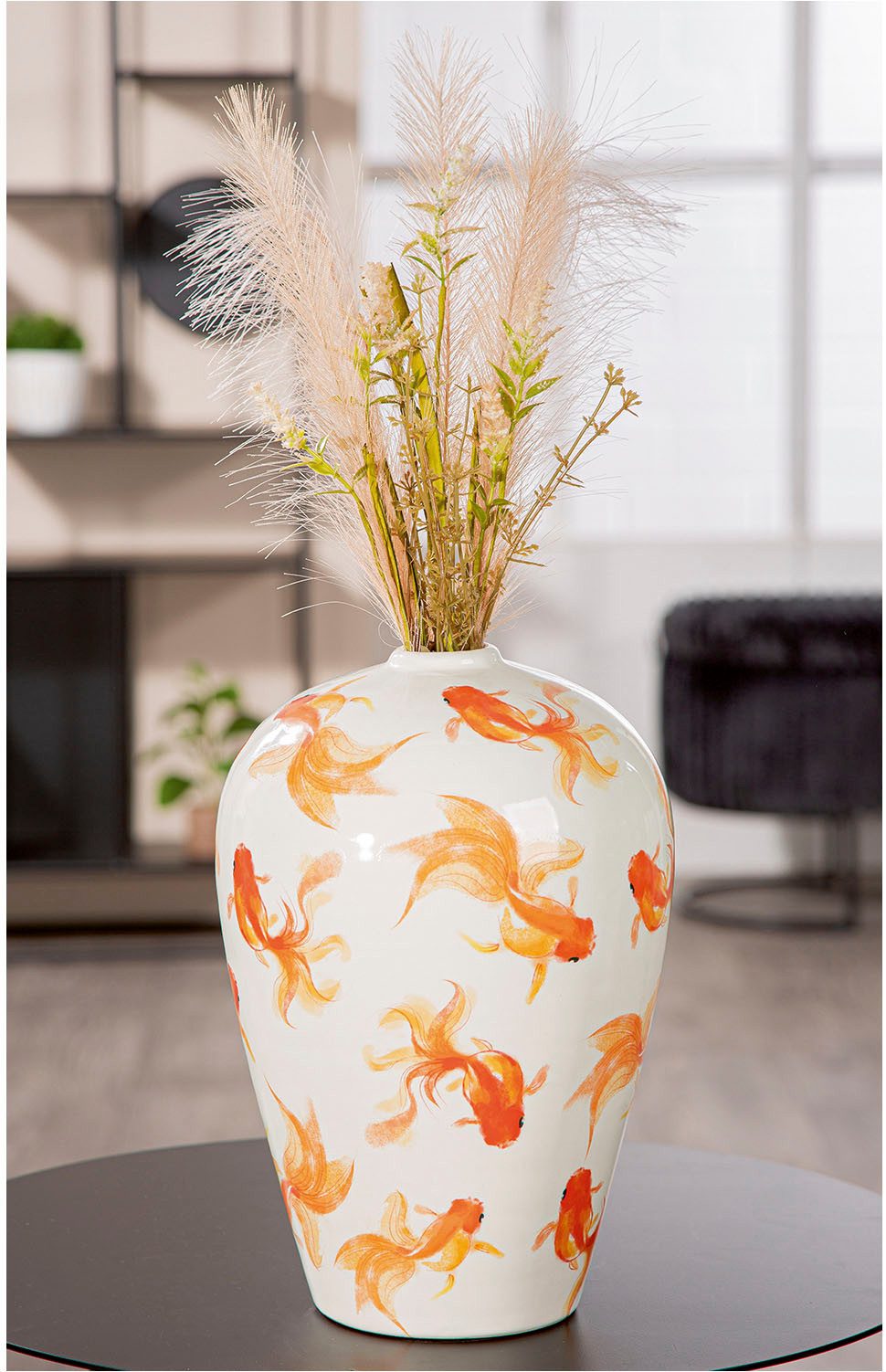 GILDE Tischvase Vase bauchig Neon weiß günstig online kaufen