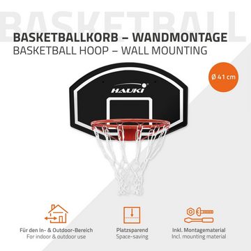 Hauki Basketballkorb Basketballkorb-Set Basketball-Backboard Basketballbrett Basketballring (3-St), Ring Ø41cm und Netz 71x45cm Schwarz Wandmontage wetterfest In/Outdoor