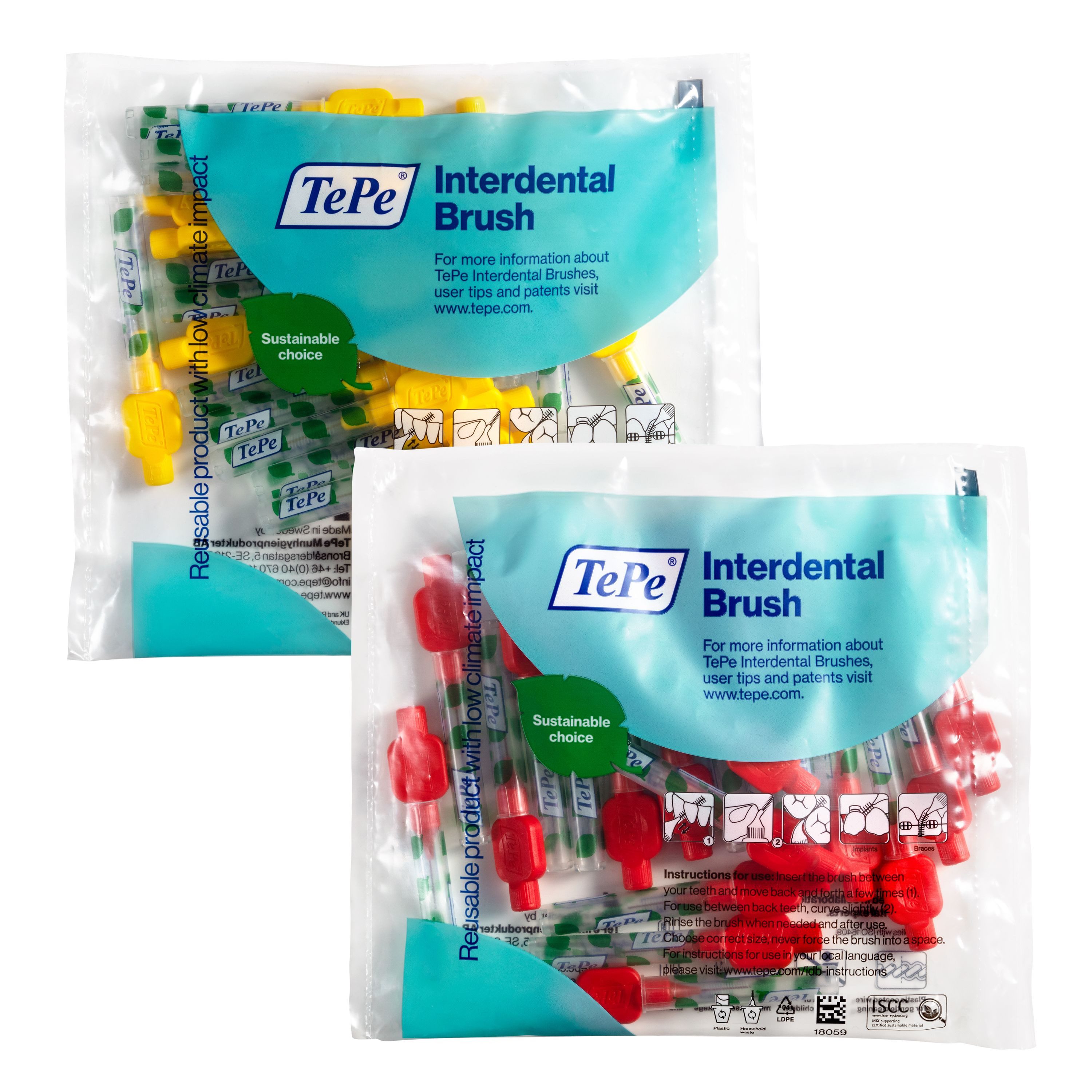 TePe Interdentalbürsten Original Zahnreinigungsstäbchen aus Schweden, inkl. 40 Schutzkappen