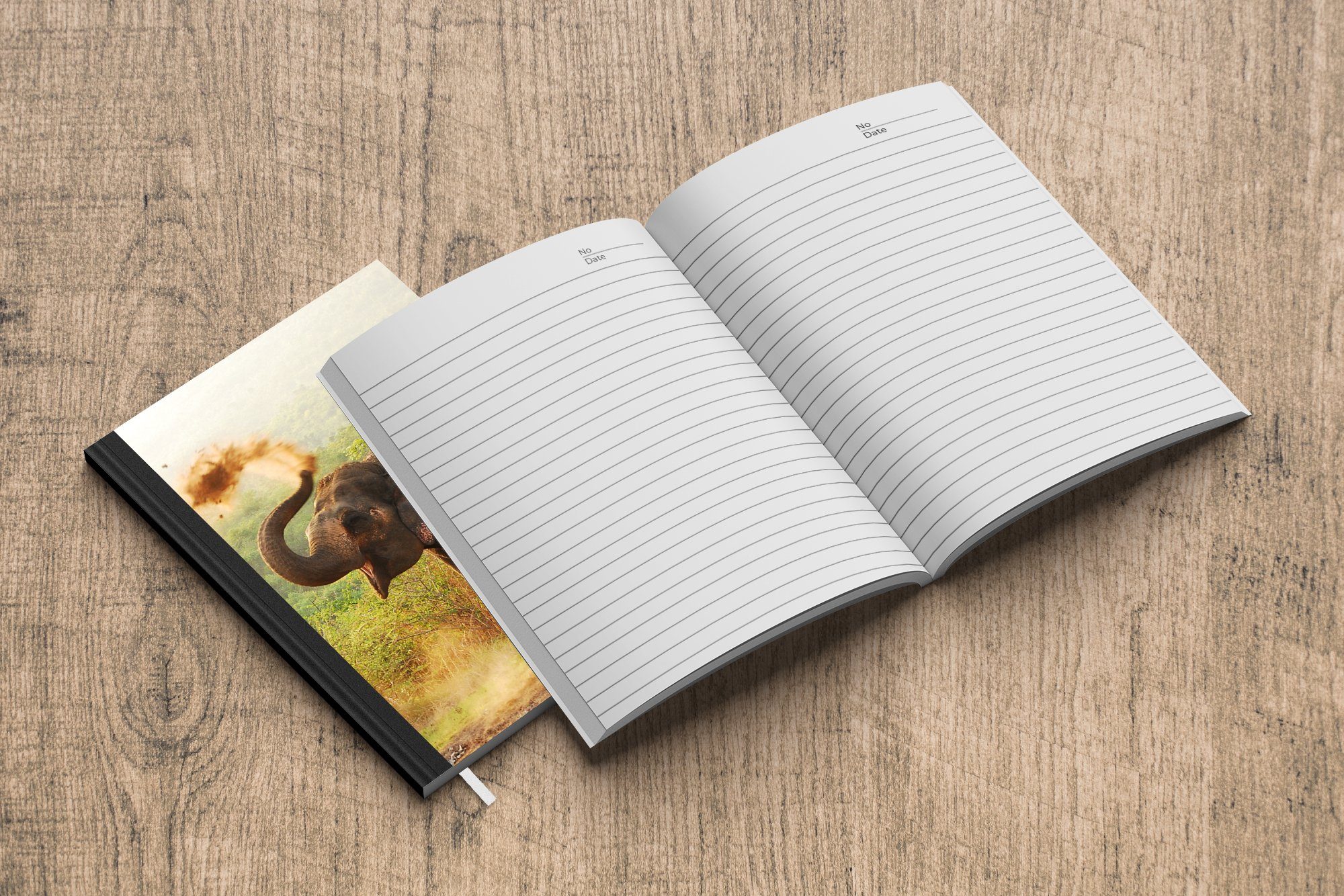 Wald A5, Merkzettel, Notizheft, Seiten, Tiere Elefant Tagebuch, - Bäume, - 98 - Journal, Notizbuch Haushaltsbuch MuchoWow